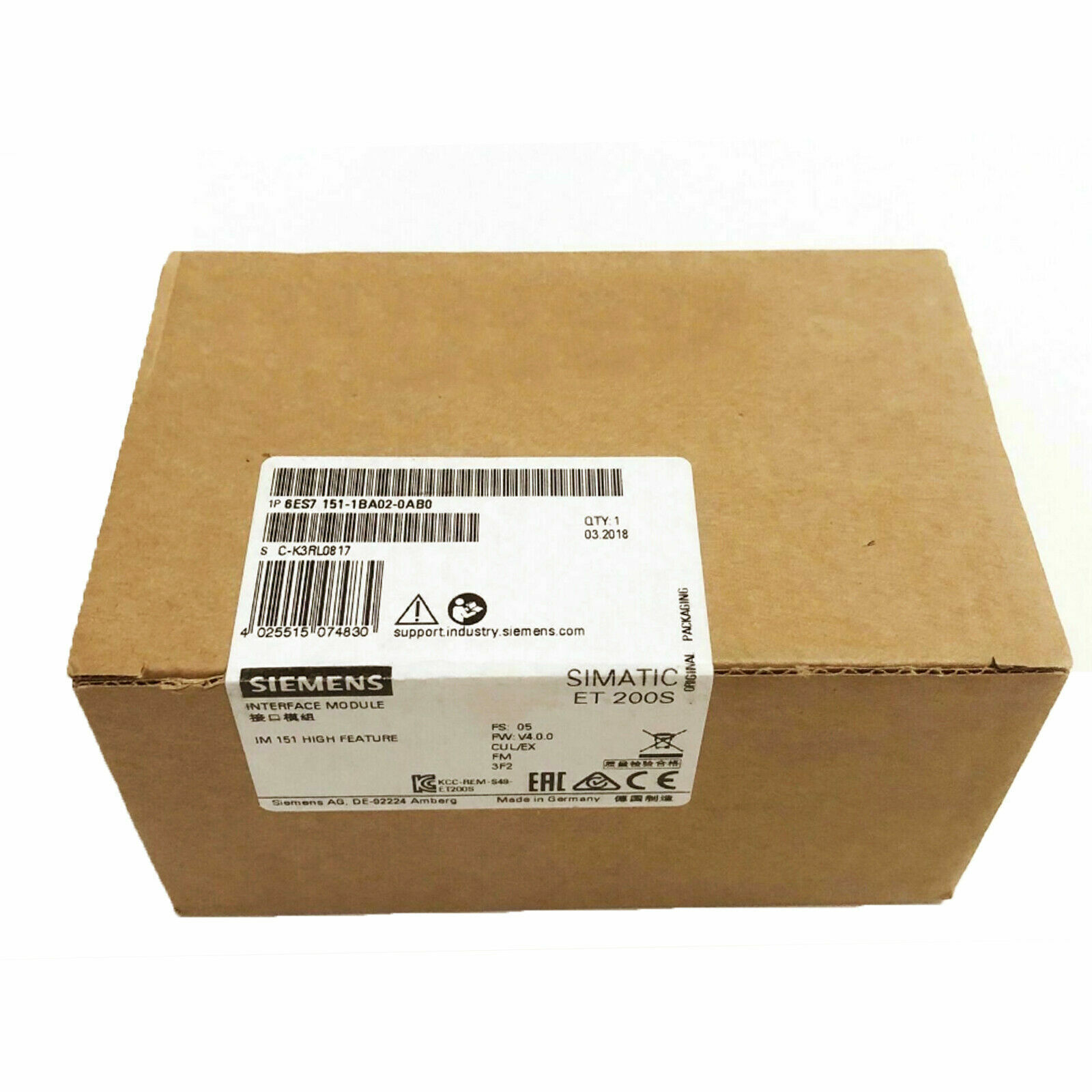 1PCS Brand New Siemens Module 6ES7 151-1BA02-0AB0