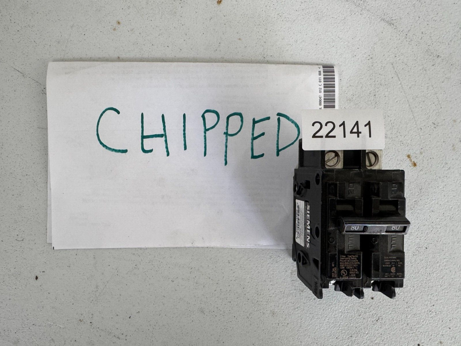 Siemens BQ2B080L 80-Amp2 Pole 120/240-Volt 10KAIC Lug In/Lug Out Breaker