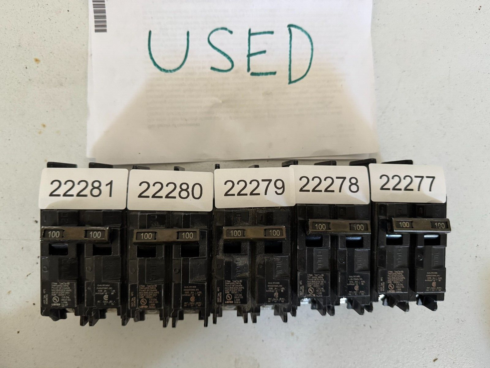 SIEMENS BQ2B100L BQ 100 AMP 240V 2 Pole