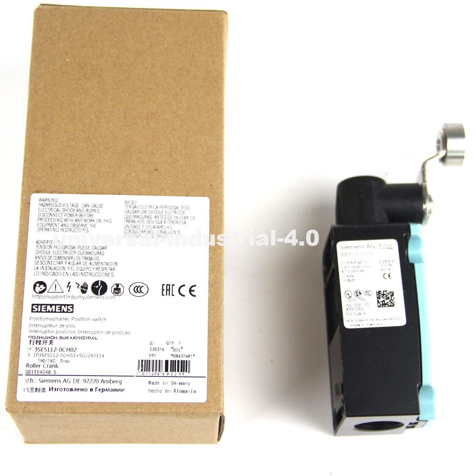 SIEMENS 3SE5112-0CH02 3SE51120CH02 Travel Switch NEW