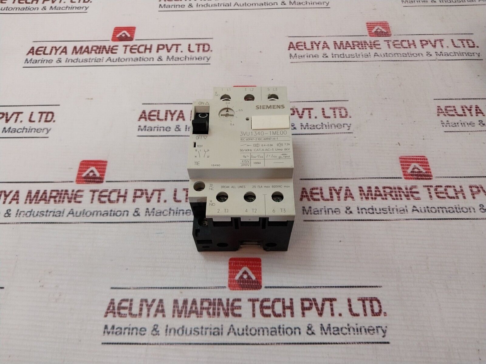 Siemens 3VU1340-1ME00 Circuit Breaker Cat A Class 10A 50/60Hz 600VAC Max
