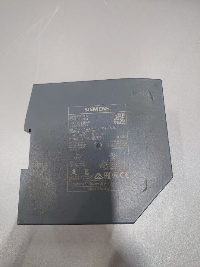 Siemens 6EP1334-2BA20 SITOP PSU100S 24V 10A Power Supply Tested Working