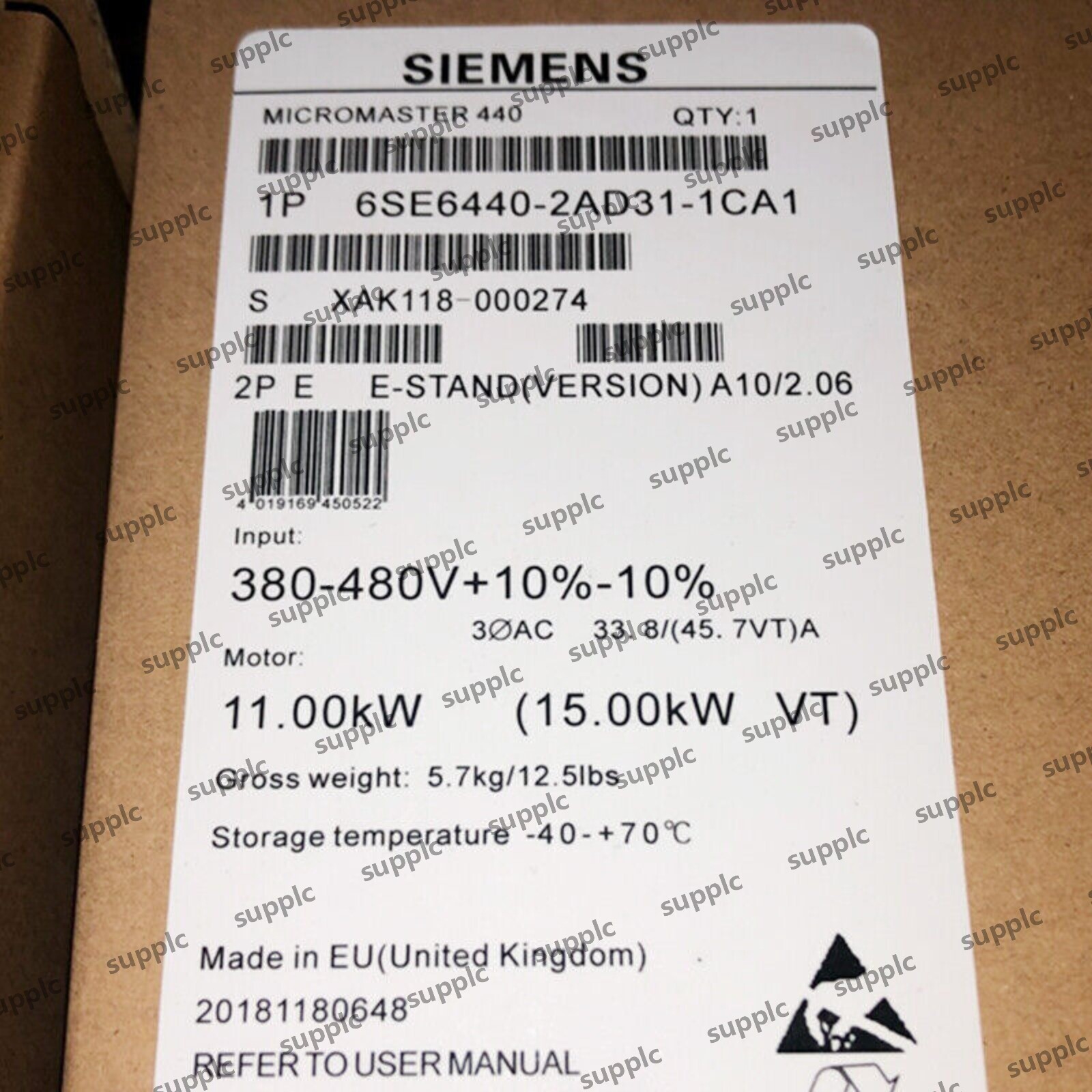 New Siemens 6SE6 440-2AD31-5CA1 6SE6440-2AD31-1CA1 MICROMASTER440 without filter