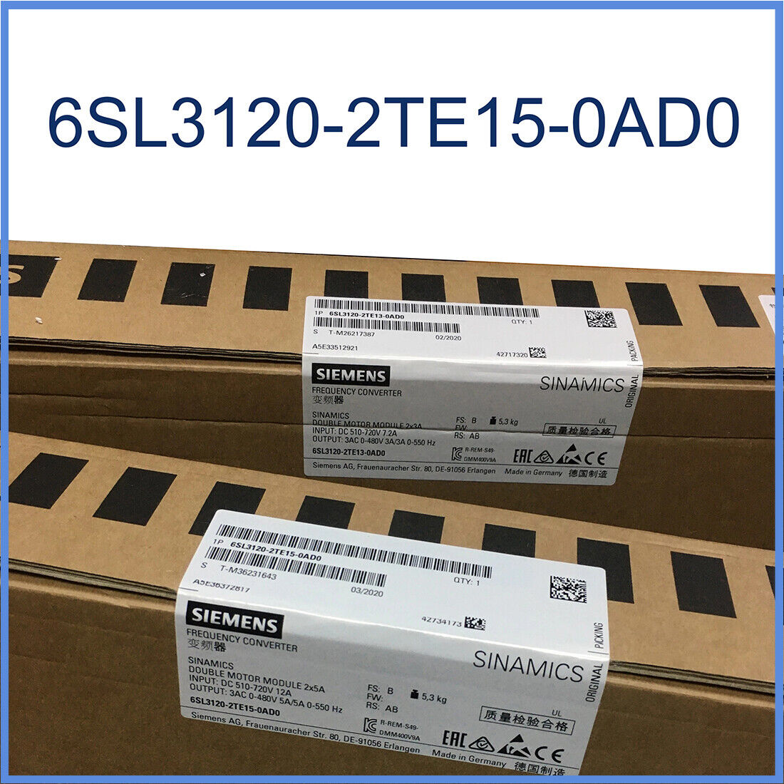 1P NEW SEALED 6SL3 120-2TE15-0AD0 6SL3120-2TE15-0AD0 SIEMENS frequency converter
