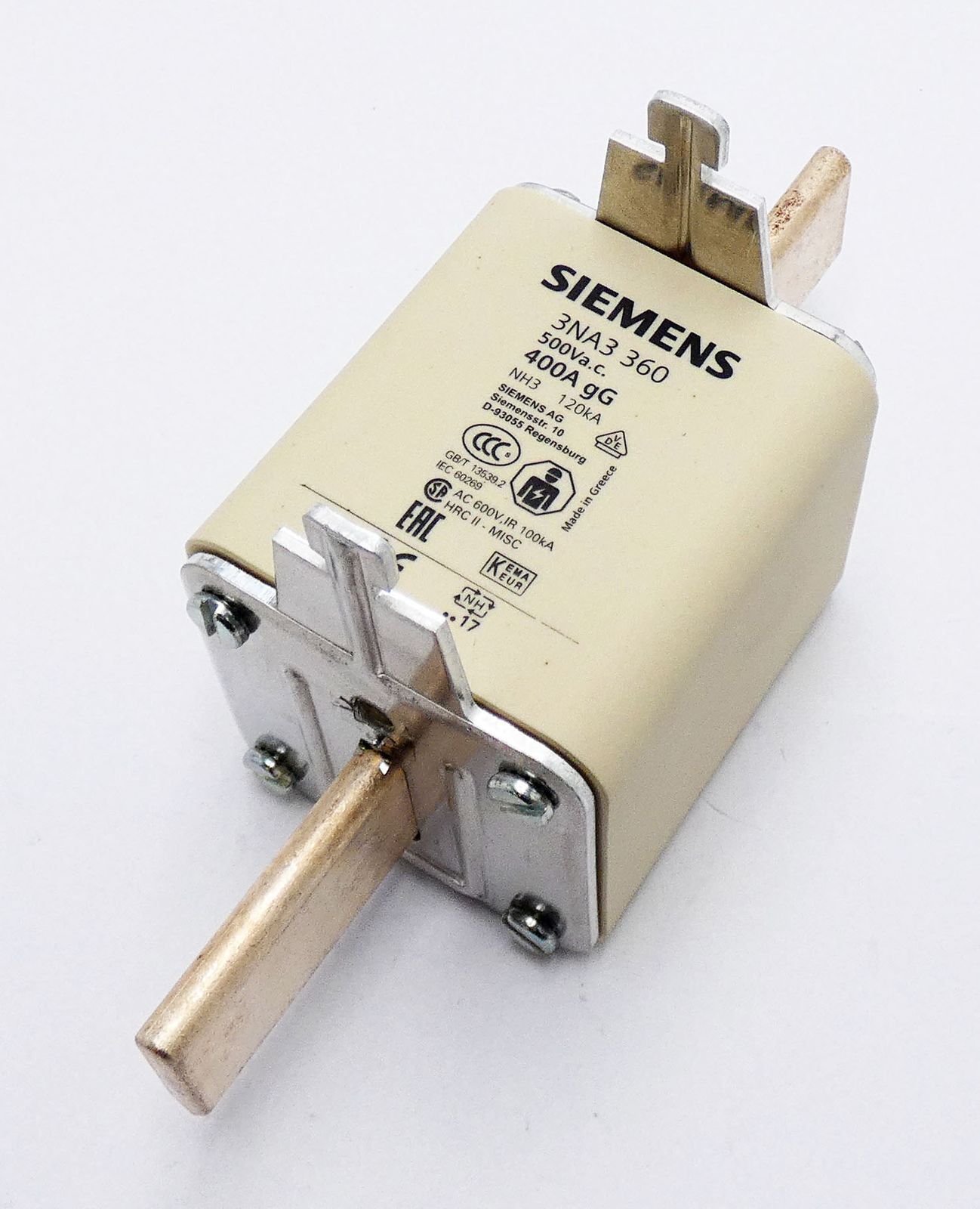 Siemens 3NA3 360 3NA3360 400A gG Sicherungseinsatz -unused-
