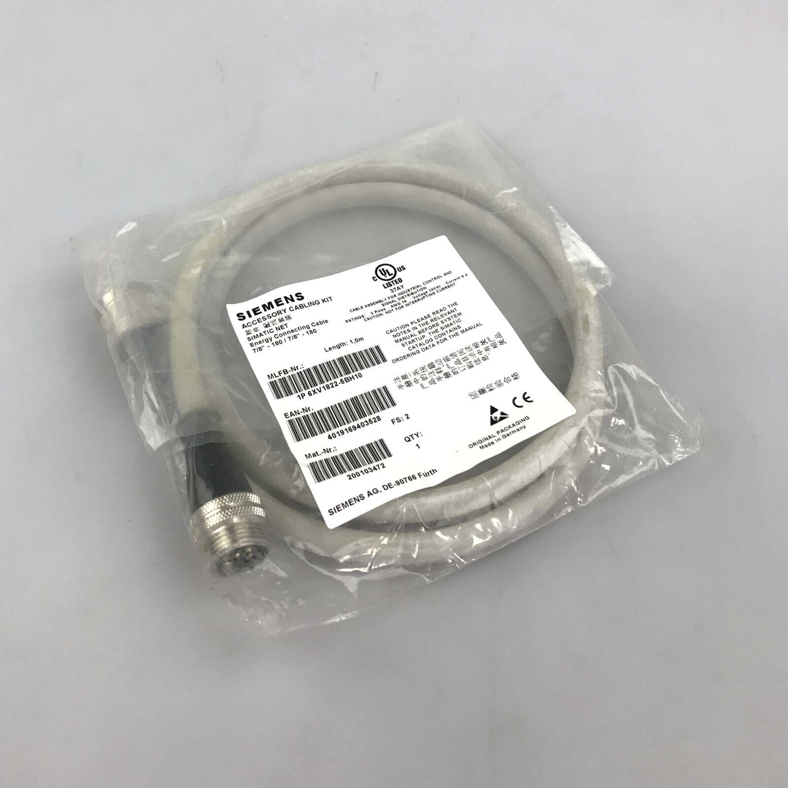 Siemens Steckleitung zur Stromversorgung 6XV1822-5BH10 OVP