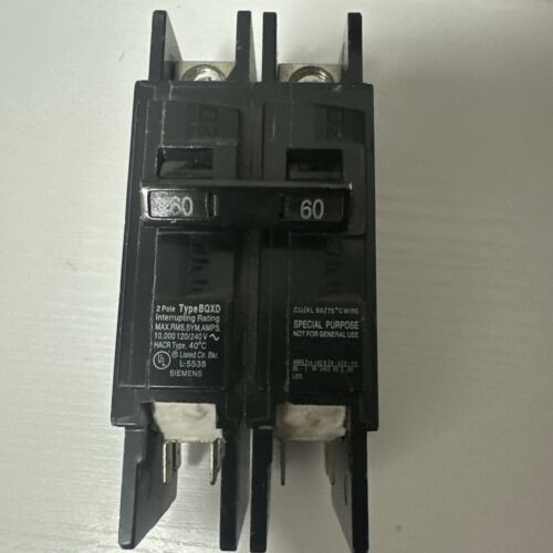 NEW SIEMENS  BQ2B060QXD 60A 2P DIN RAIL CIRCUIT BREAKER