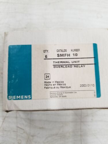Siemens SMFH 10 Thermal Unit Overload Relay Qty. 6 New In Box