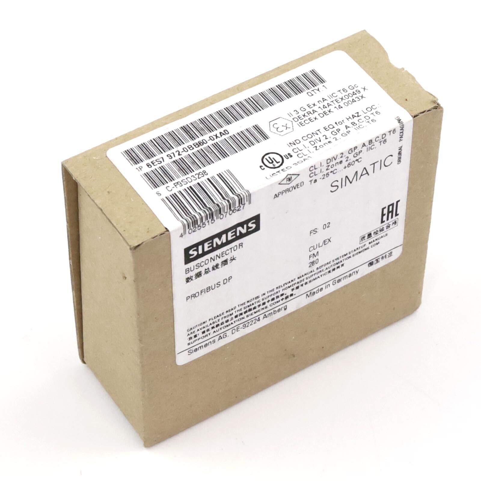 Simatic DP Anschlusstecker 6ES7 972-0BB60-0XA0 SIE