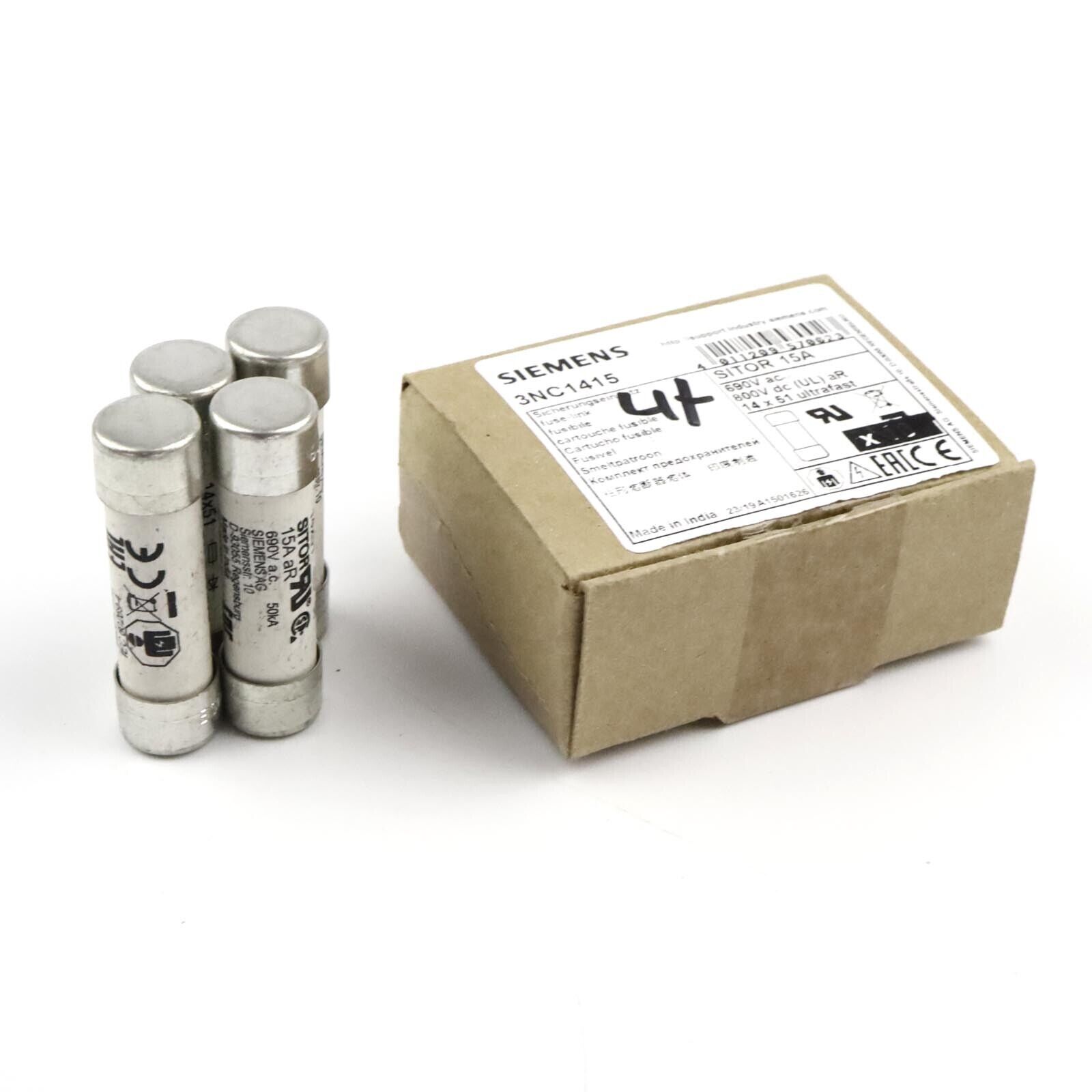 Siemens SITOR- Zylindersicherungseinsatz 3NC1415 (4Stk.) OVP