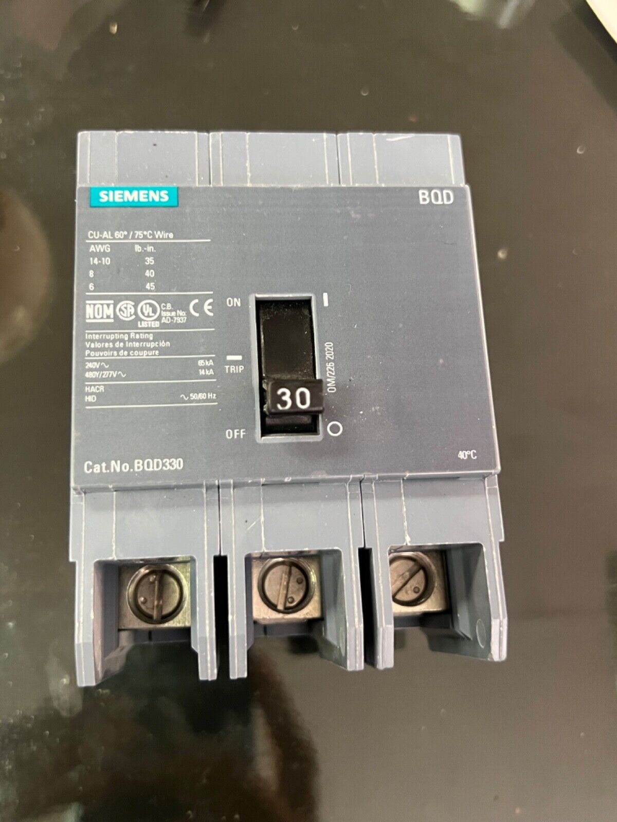 Siemens BQD330BP 30A 480V Circuit Breaker