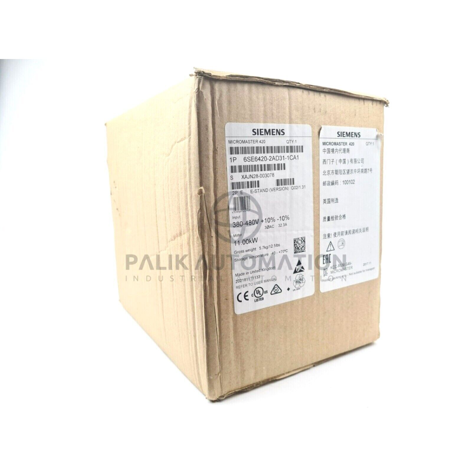 1pc Siemens 6SE6 420-2AD31-1CA1 6SE6420-2AD31-1CA1 MICROMASTER 420 with Filter
