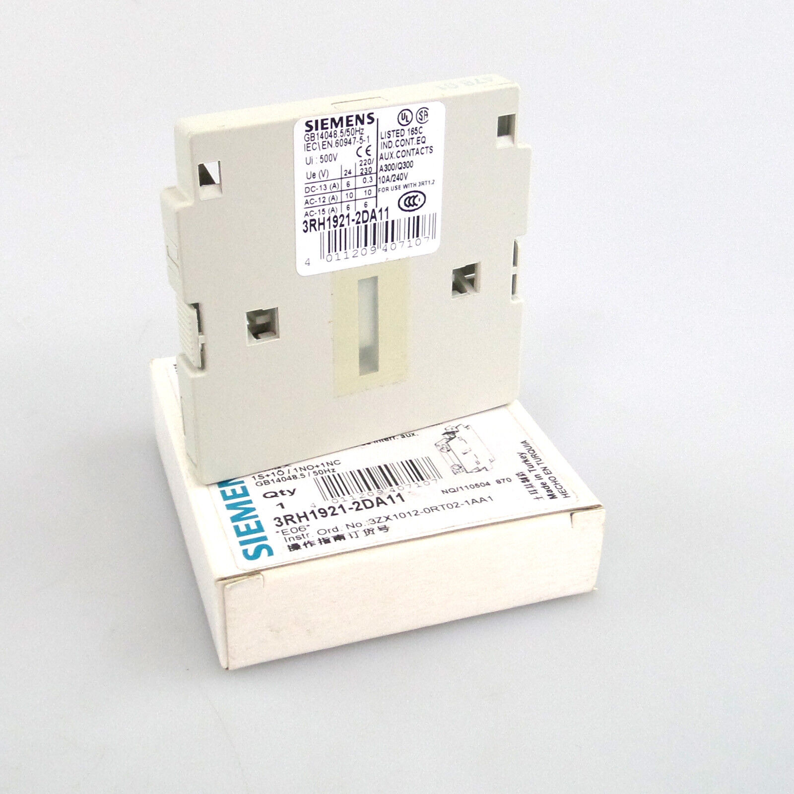 Siemens auxiliary switch 3RH1921-2DA11 original packaging