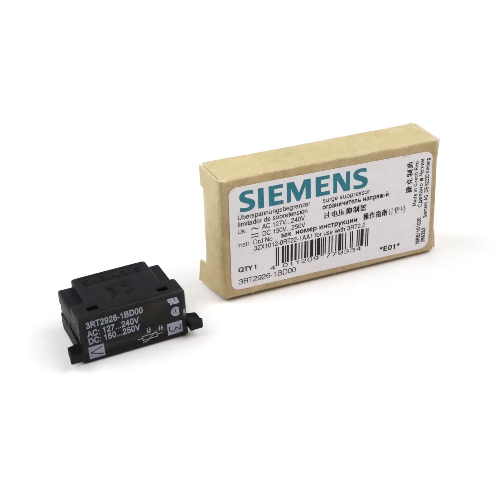 Siemens surge limiter 3RT2926-1BD00 original packaging