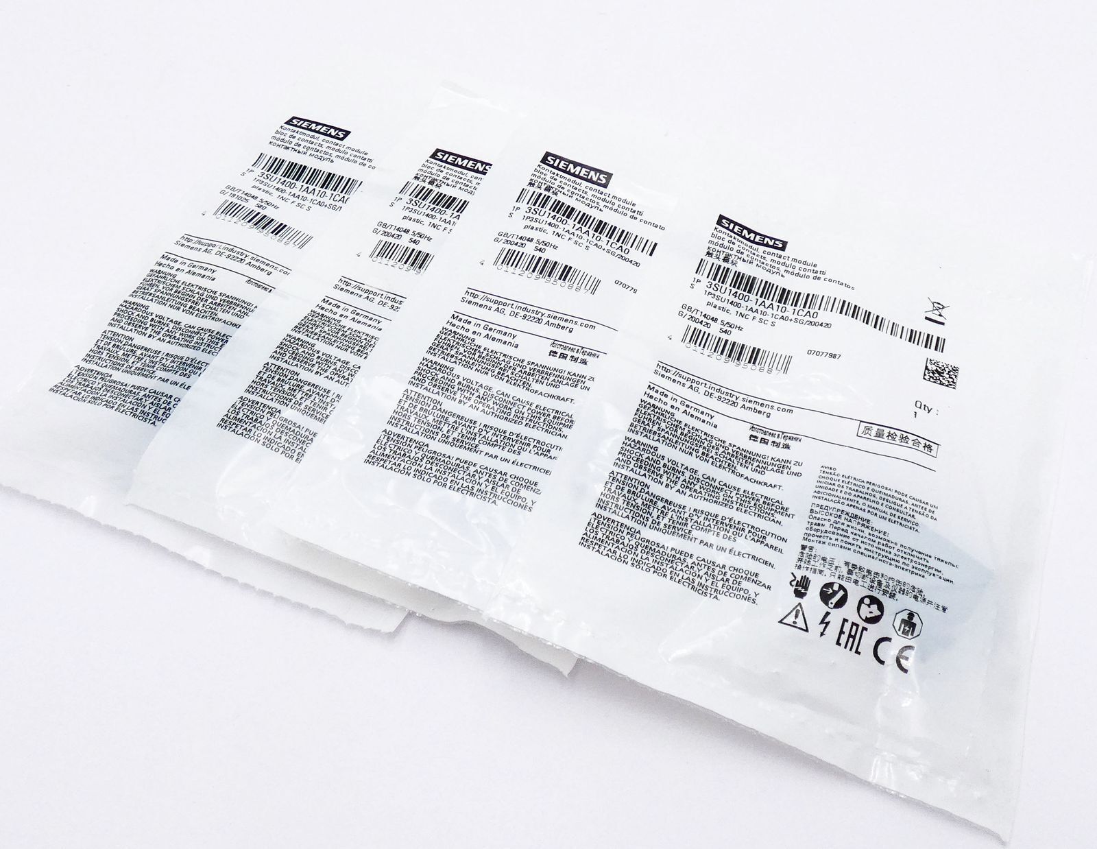 4x Siemens 3SU1400-1AA10-1CA0 3SU1 400-1AA10-1CA0 Contact Module -Unused/Original Packaging-