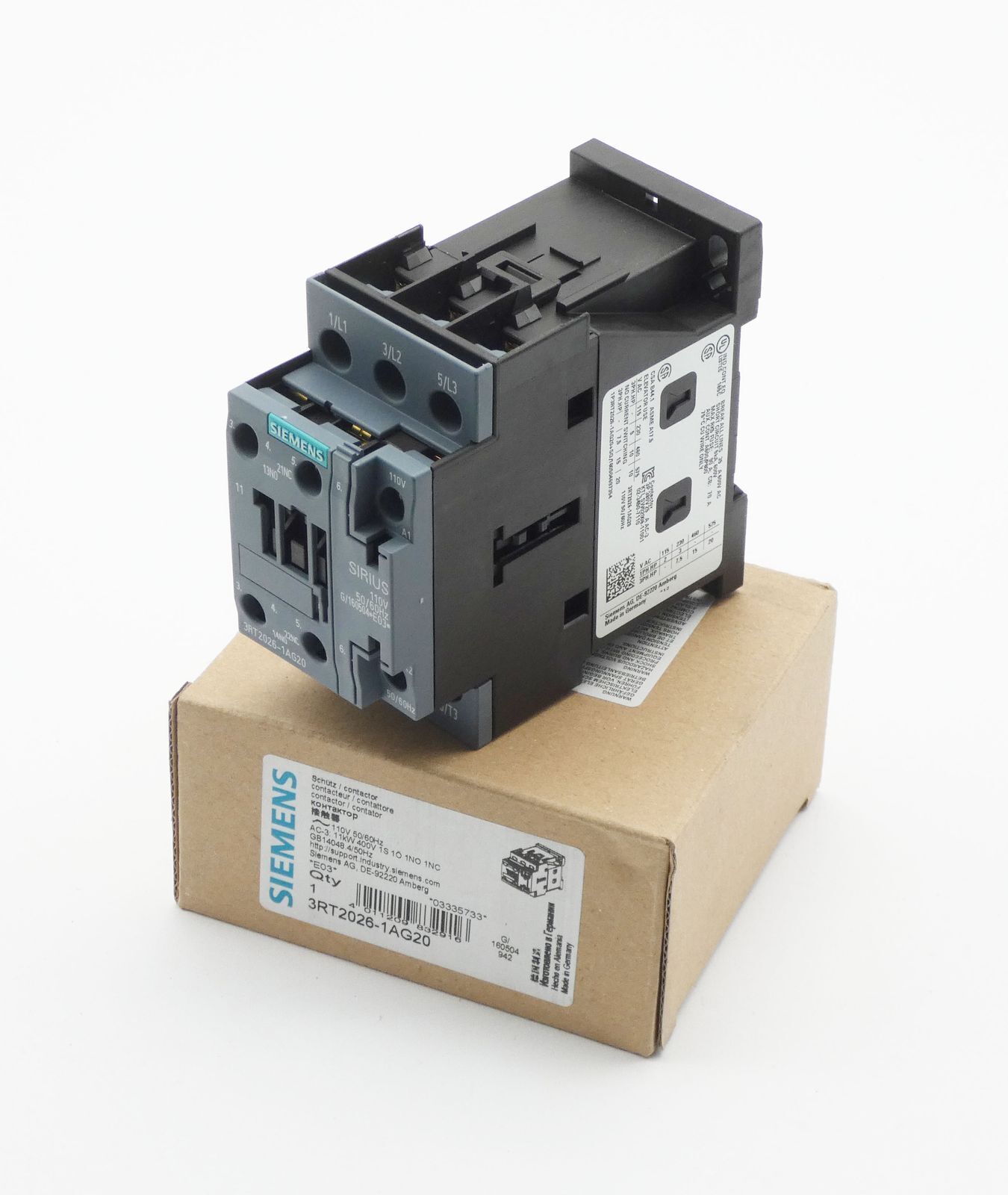 Siemens Sirius 3RT2026-1AG20 3RT2 026-1AG20 E:03 Power Contactor -Unused/Original Packaging-