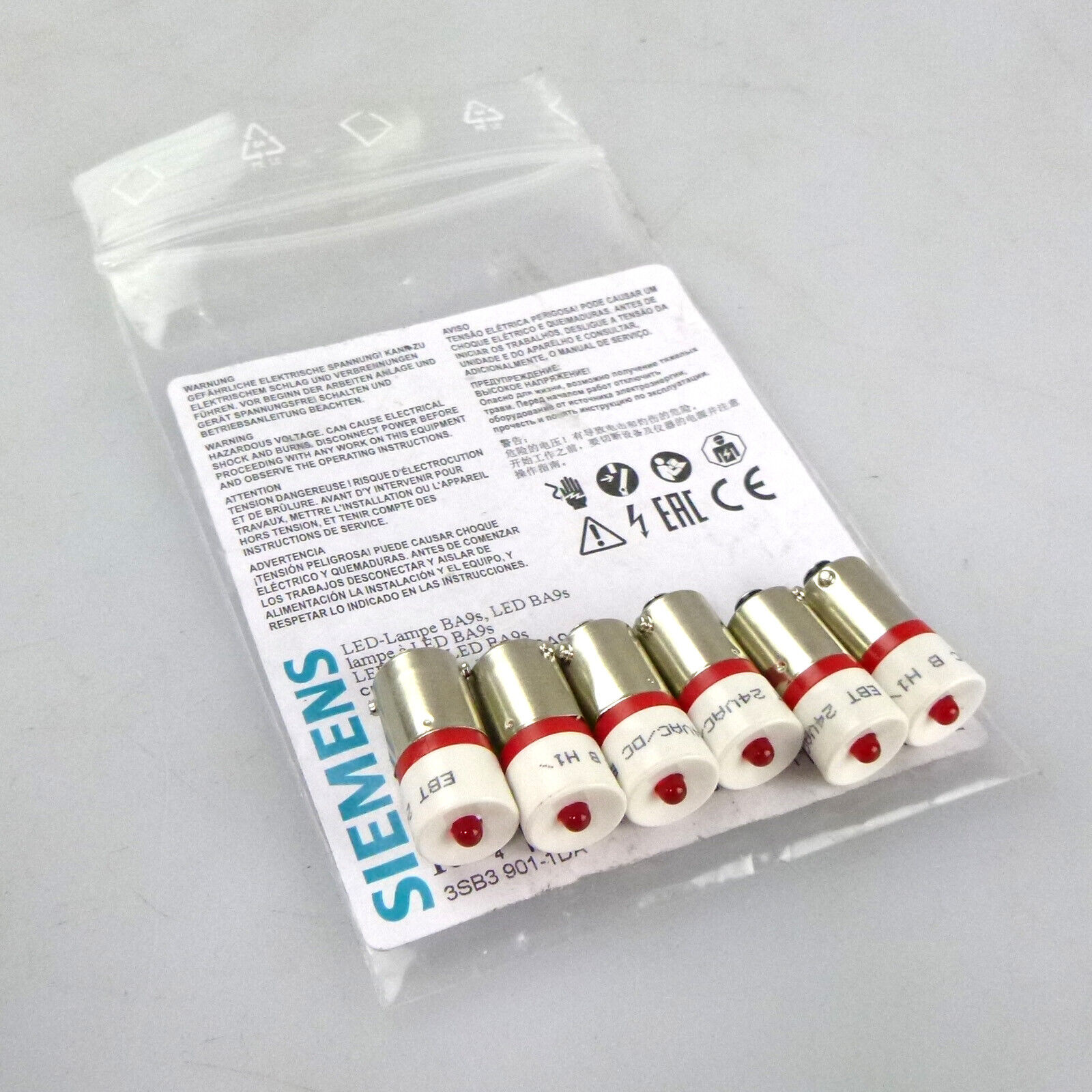 Siemens LED Bulb 3SB3901-1CA (6pcs) red nov