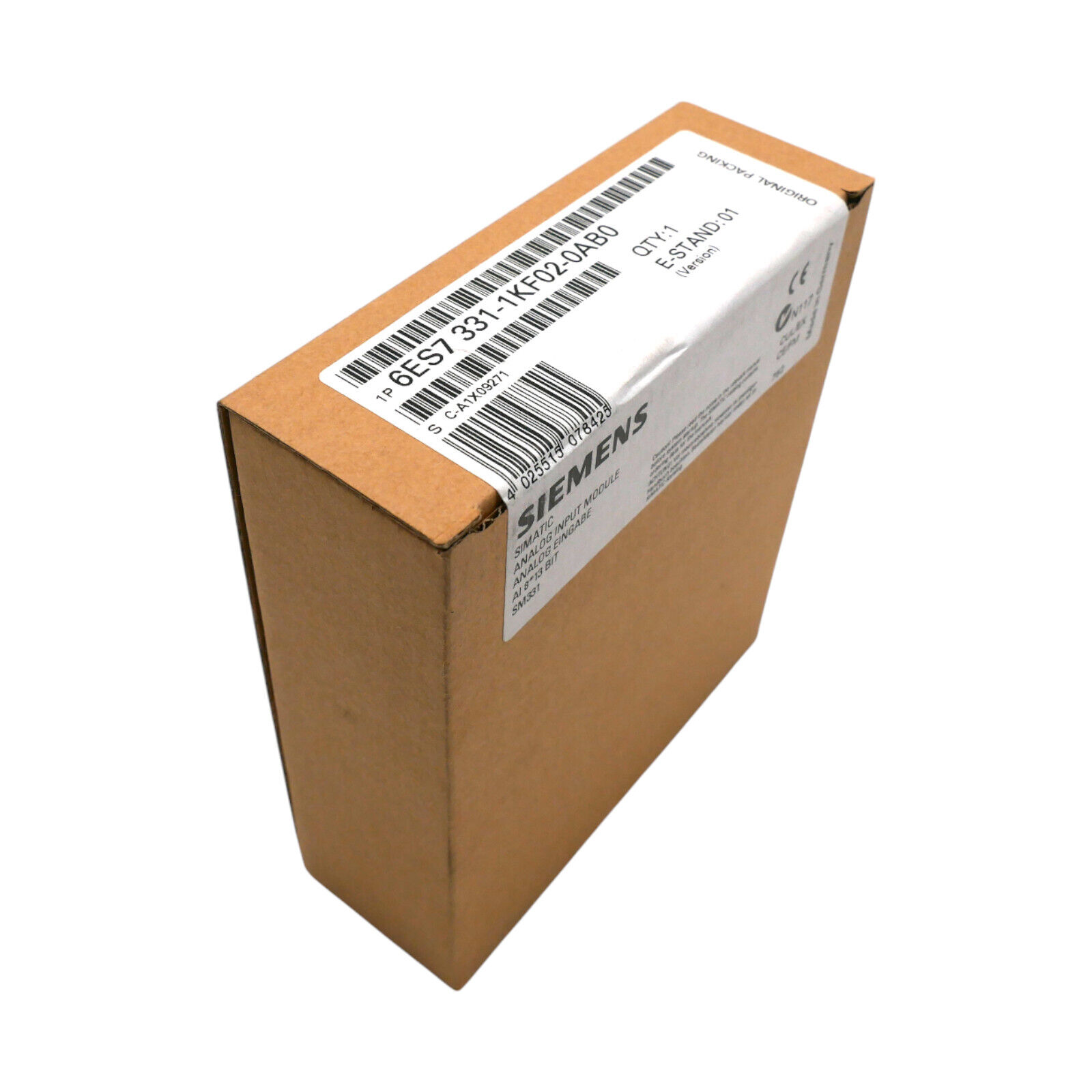 Siemens SIMATIC S7-300 6ES7 331-1KF02-0AB0 E-Stand:01 Analog Input -Sealed-