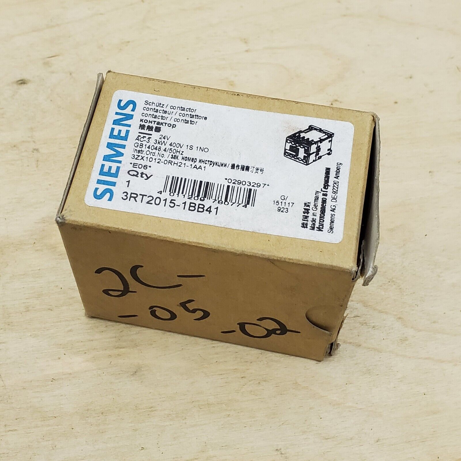 Siemens 3RT2015-1BB41 Contactor w/ 24VDC Coil - NEW in Box & Shipped FREE 