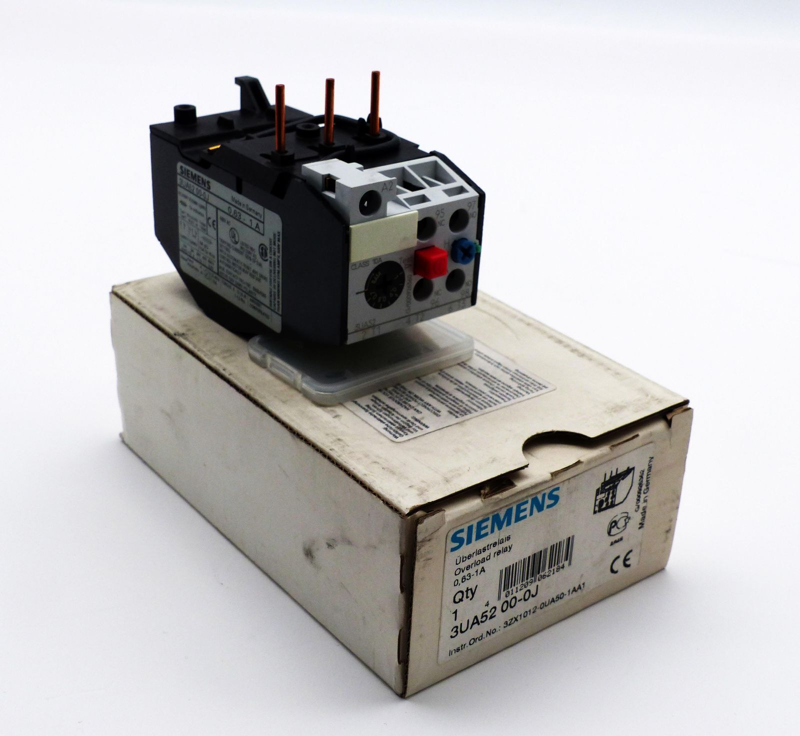 Siemens 3UA5200-0J 3UA52 00-0J Overload Relay 0.63-1A -Unused/Original Packaging-