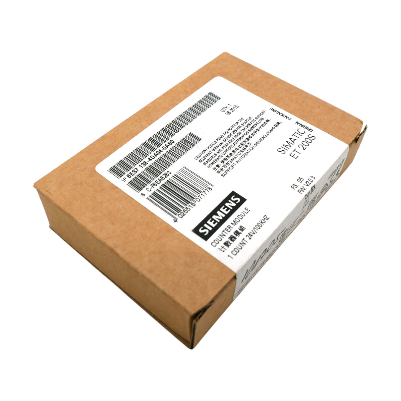 Siemens SIMATIC 6ES7 138-4DA04-0AB0 Counter Module FS:05 V2.0.3 -SEALED-