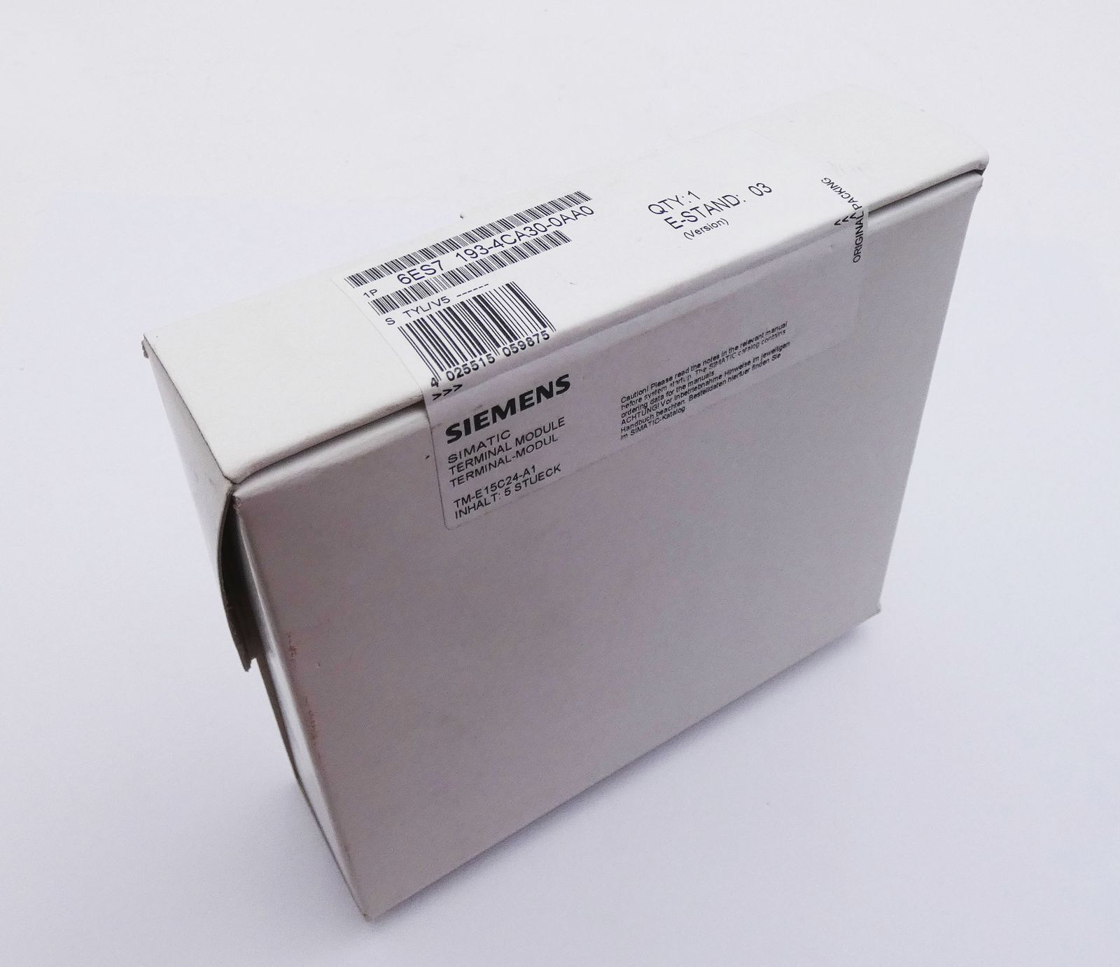 5x Siemens Simatic S7 6ES7 193-4CA30-0AA0 E-Stand: 03 Terminal Module -sealed-