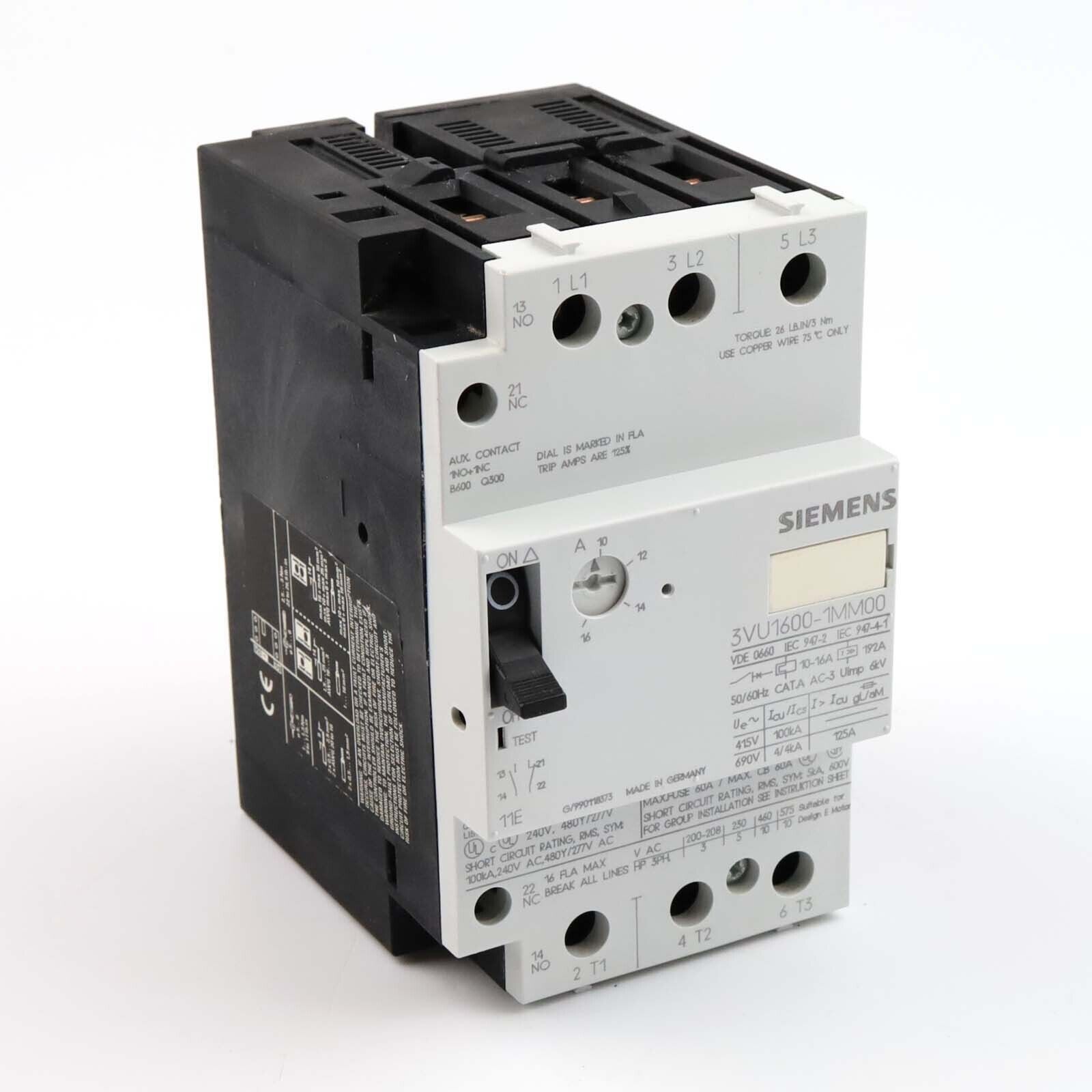 Siemens Circuit Breaker 3VU1600-1MM00 GEB