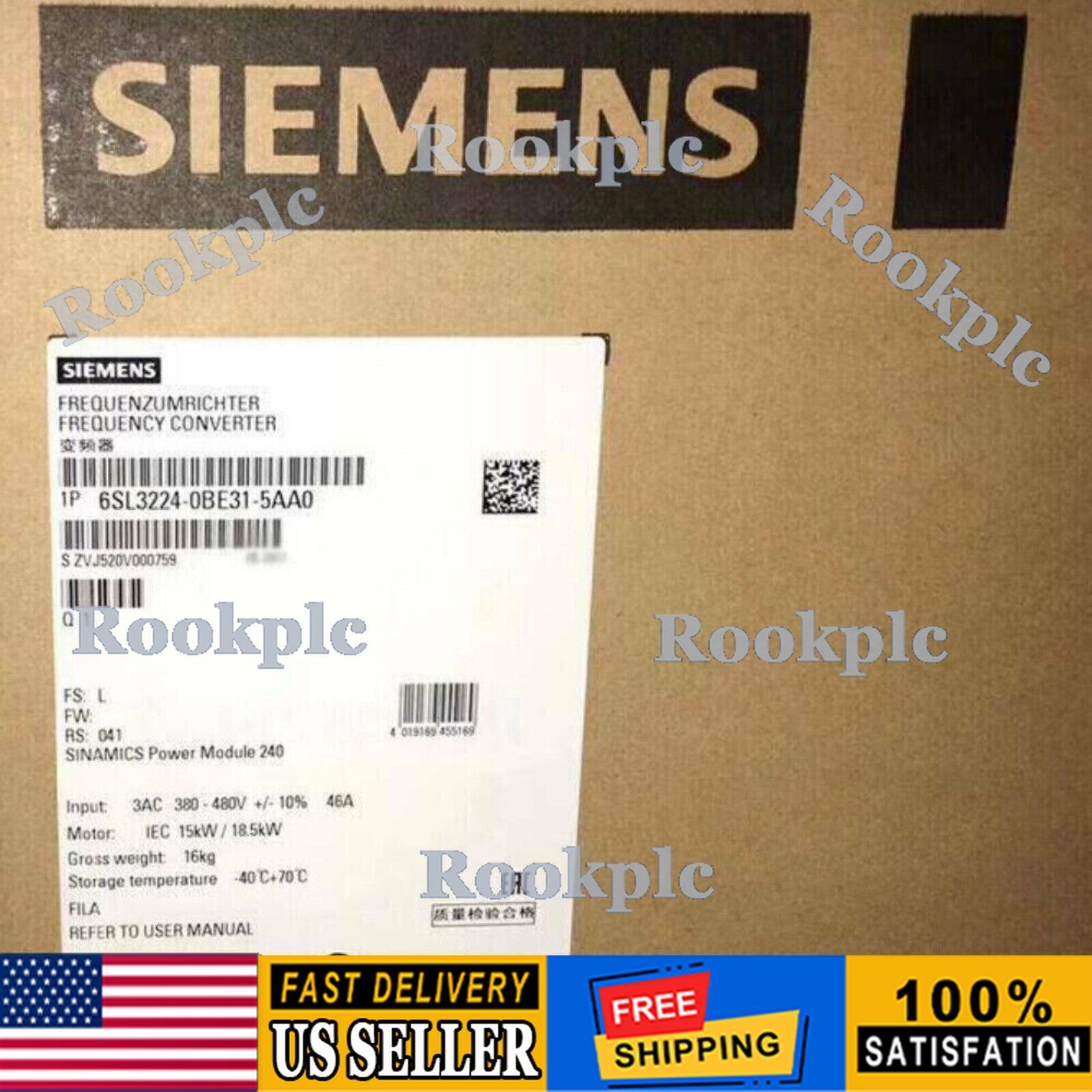 New Siemens 6SL3 224-0BE31-5AA0 6SL3224-0BE31-5AA0 G120 PM240 Power Module