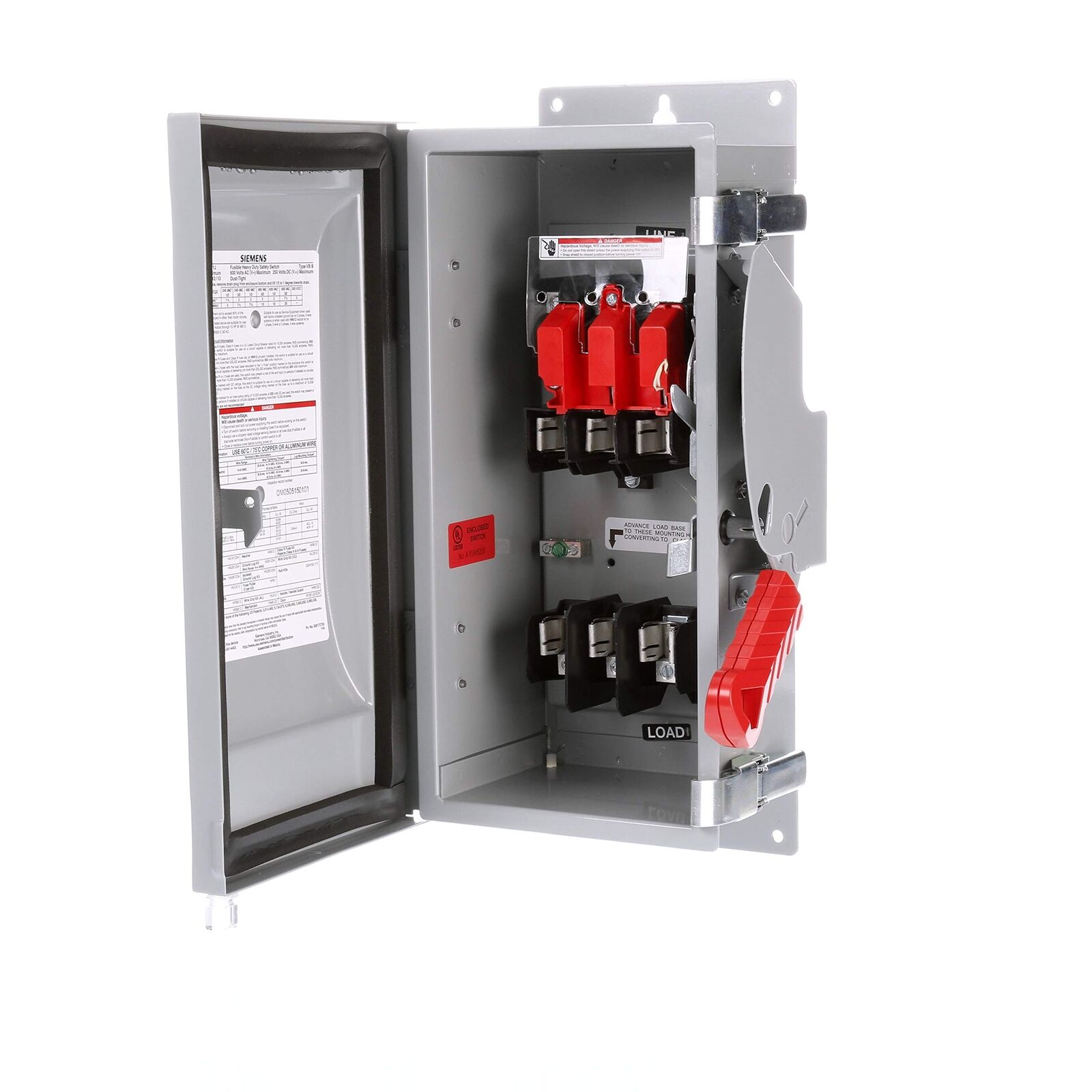 Siemens HF361J 30-Amp 3 Pole 600-volt 3 Wire Fused Heavy Duty Safety Switches