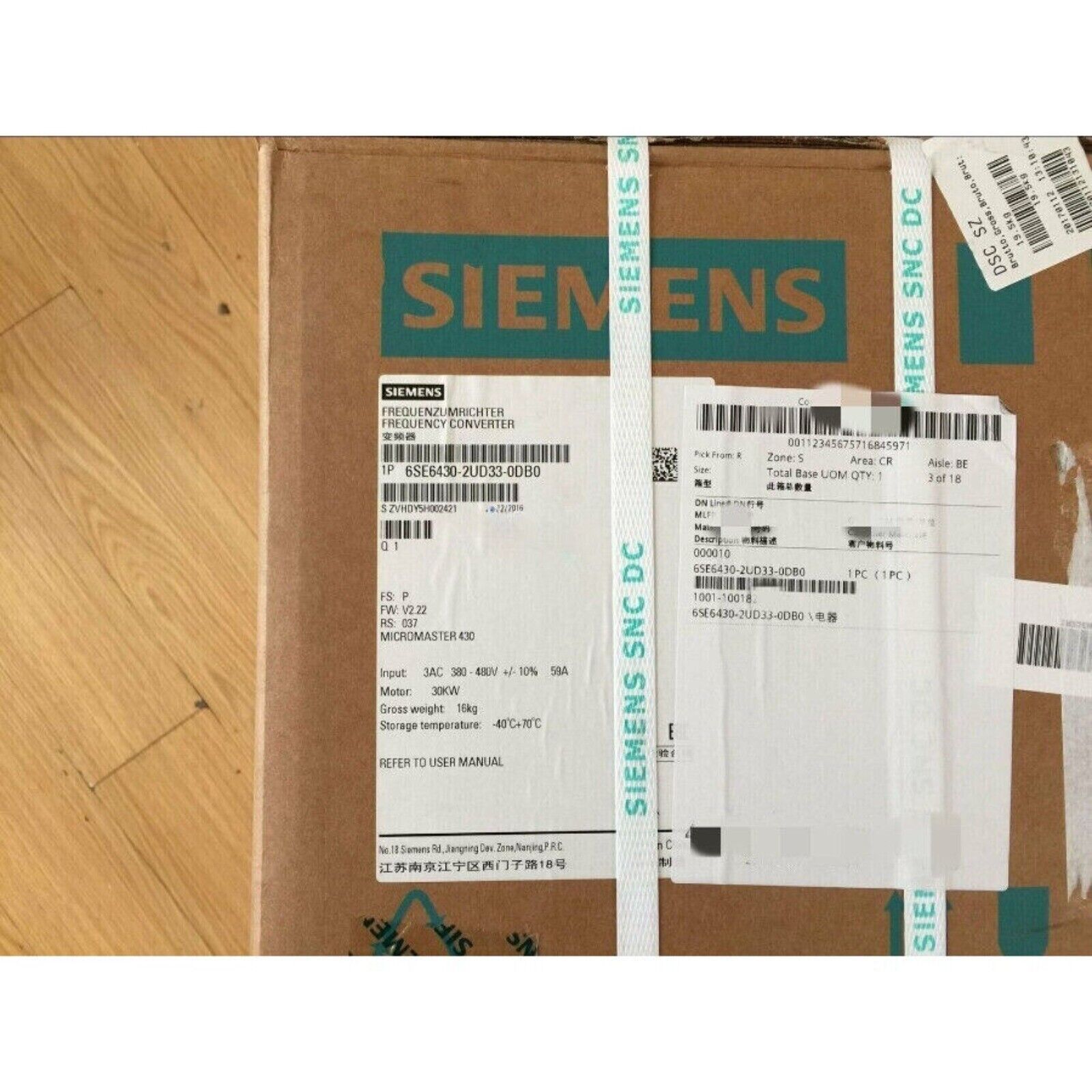 New Siemens 6SE6430-2UD33-0DB0 6SE64302UD330DB0 MICROMASTER430 without filter