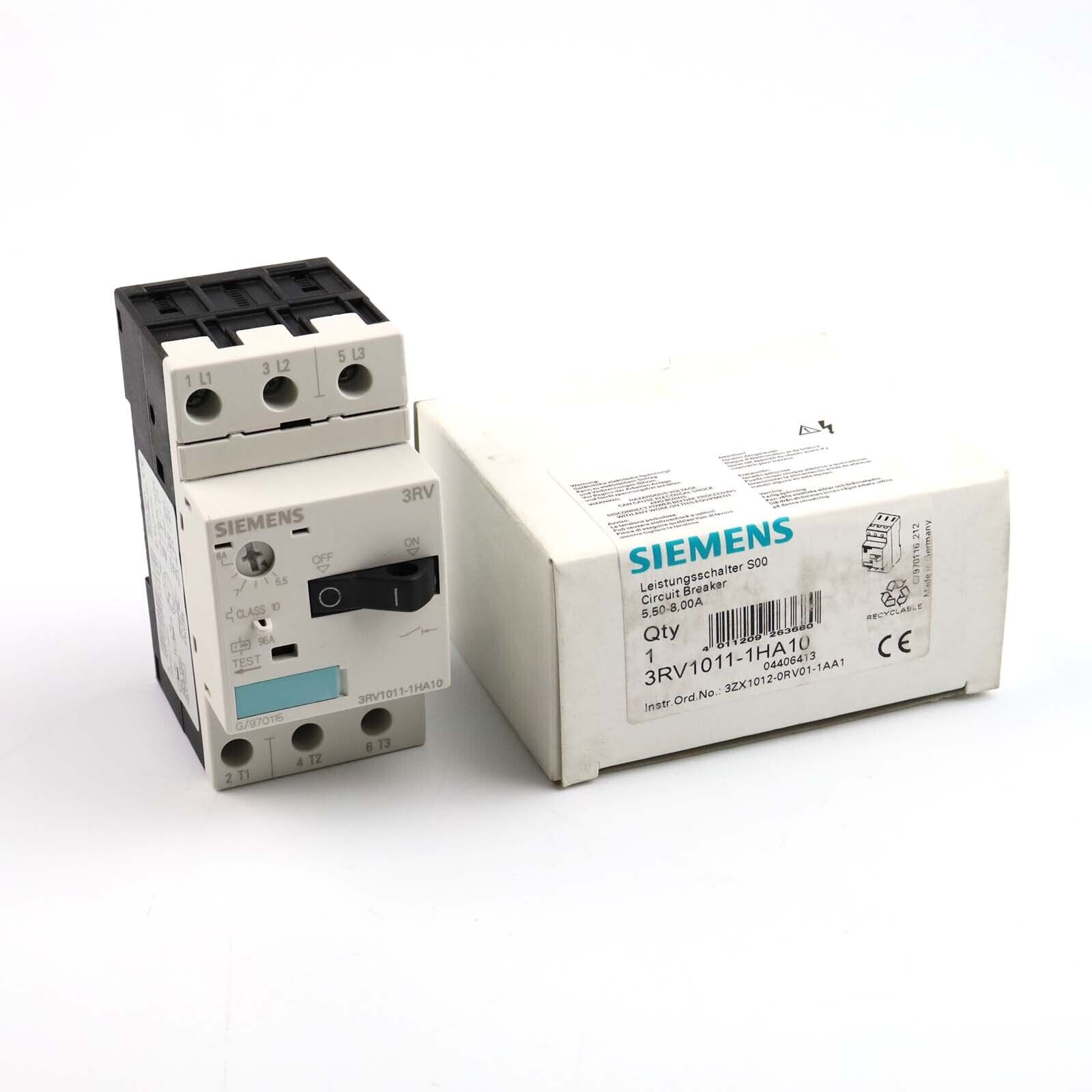 Siemens Circuit Breaker 3RV1011-1HA10 Original Packaging