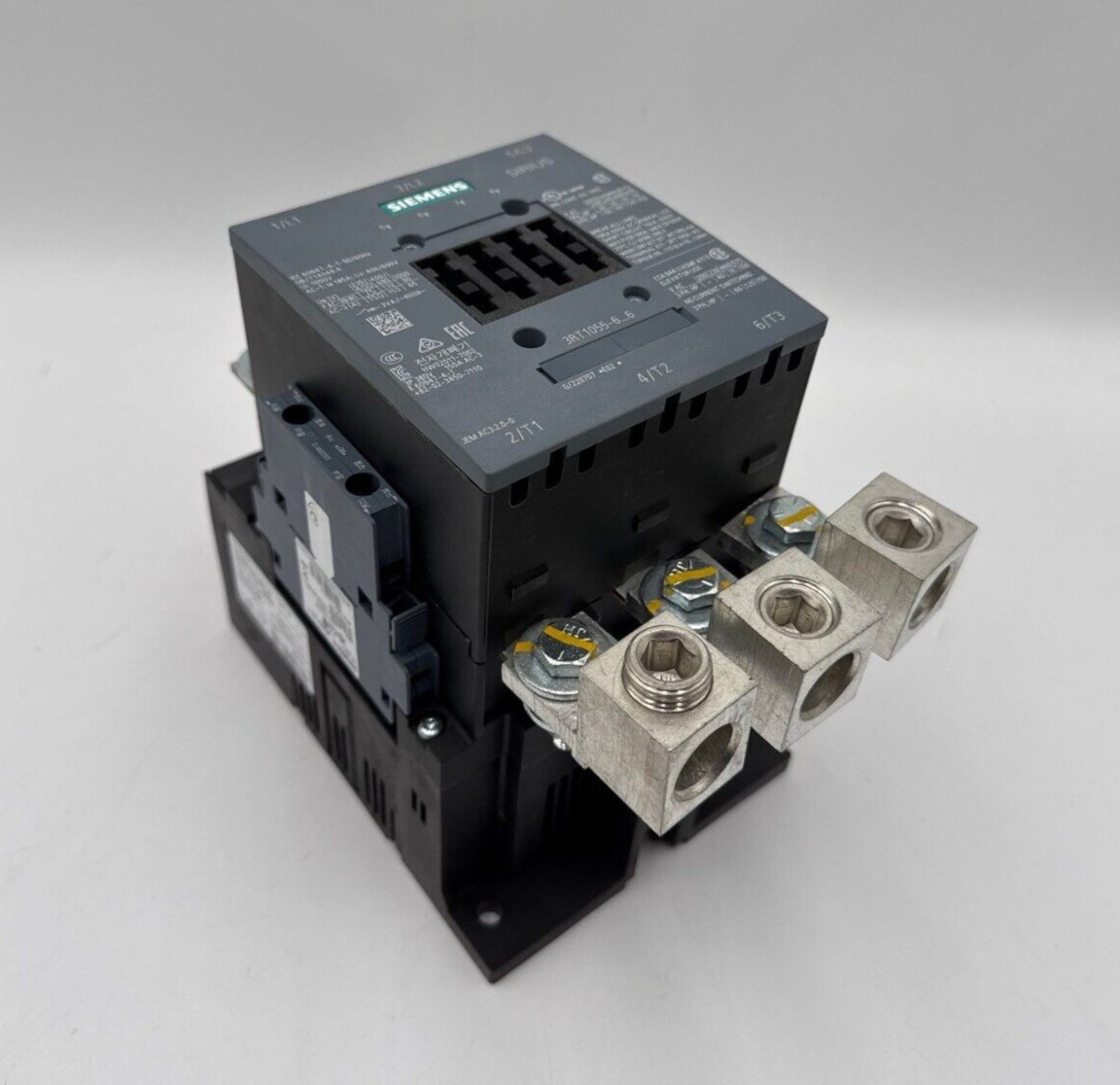 Siemens 3RT1055-6AF36 Contactor 185AMP 3P 600V 75KW Coil 110-127V Sirius