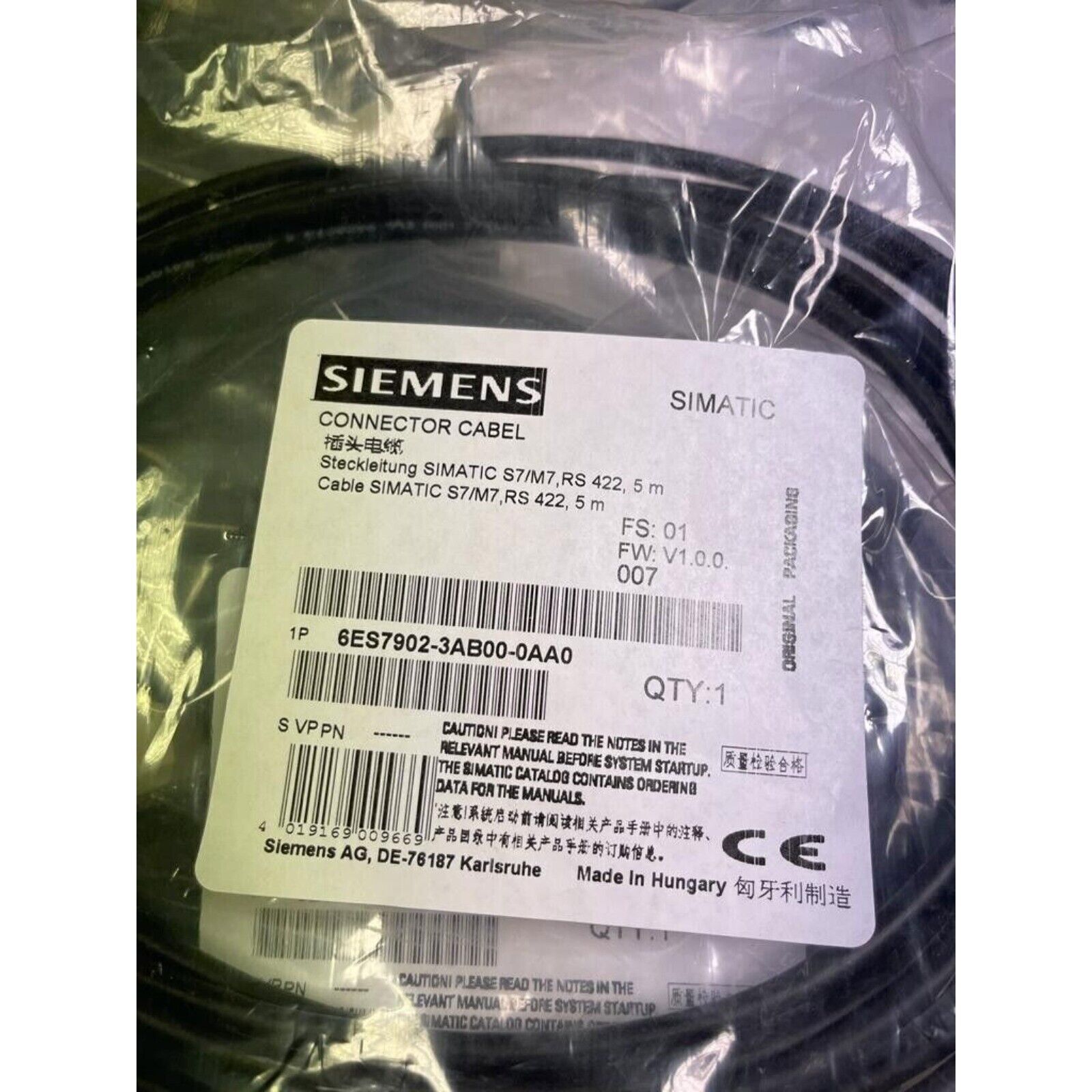 6ES7902-3AB00-0AA0 1PCS Brand New Siemens cable 6ES7 902-3AB00-0AA0 Fast ship