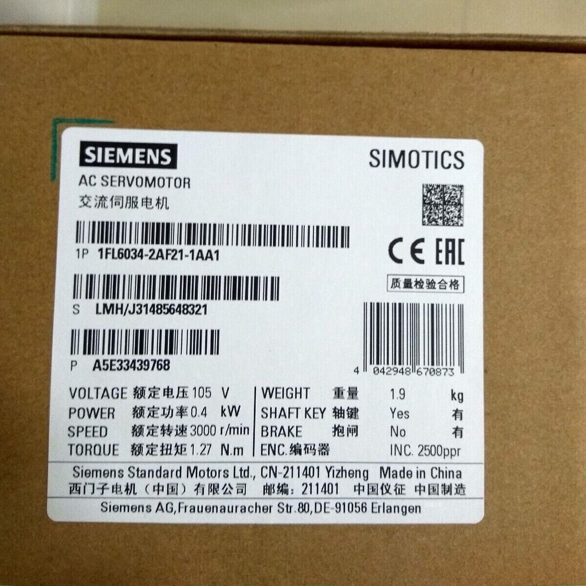 1FL6034-2AF21-1AA1 New Siemens AC Servo Motor Converter 1FL6034-2AF21-1AA1 IPCS