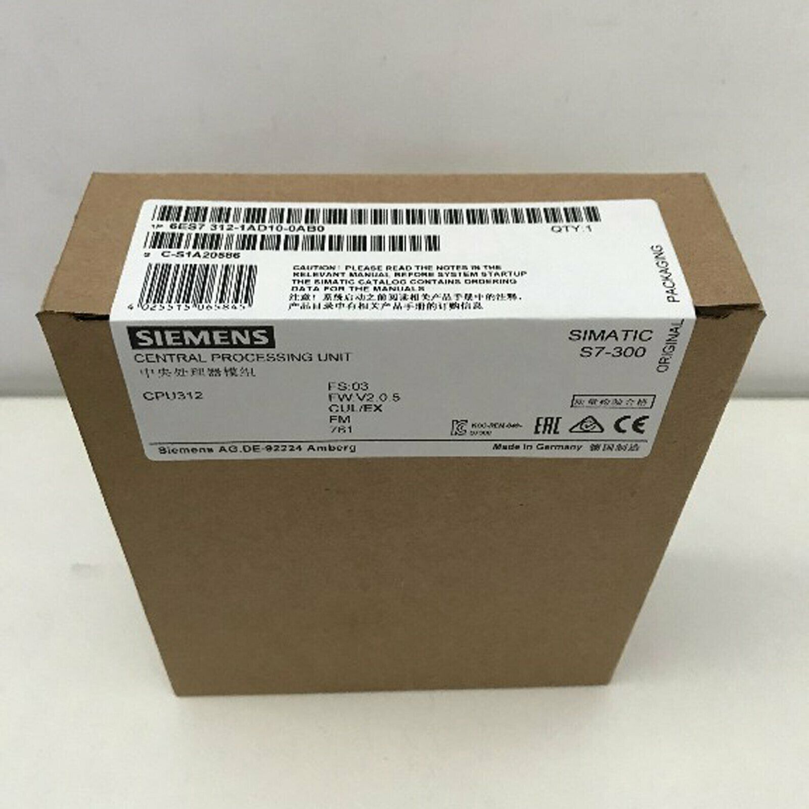 1pc New Sealed SIEMENS 6ES7 312-1AD10-0AB0 6ES7312-1AD10-0AB0 w/ UPS