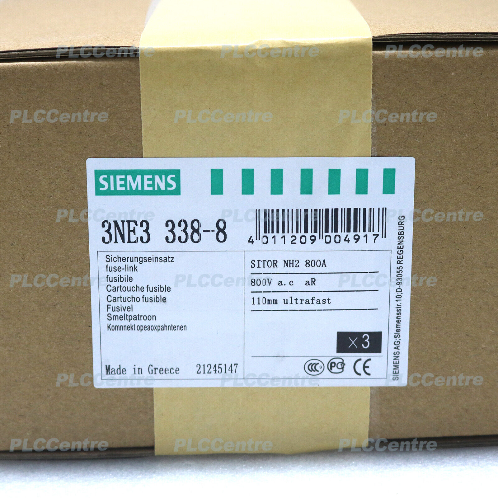 3PCS/Box New SIEMENS 3NE3338-8 3NE3 338-8 800A 800Vac 50KA SPOT STOCK