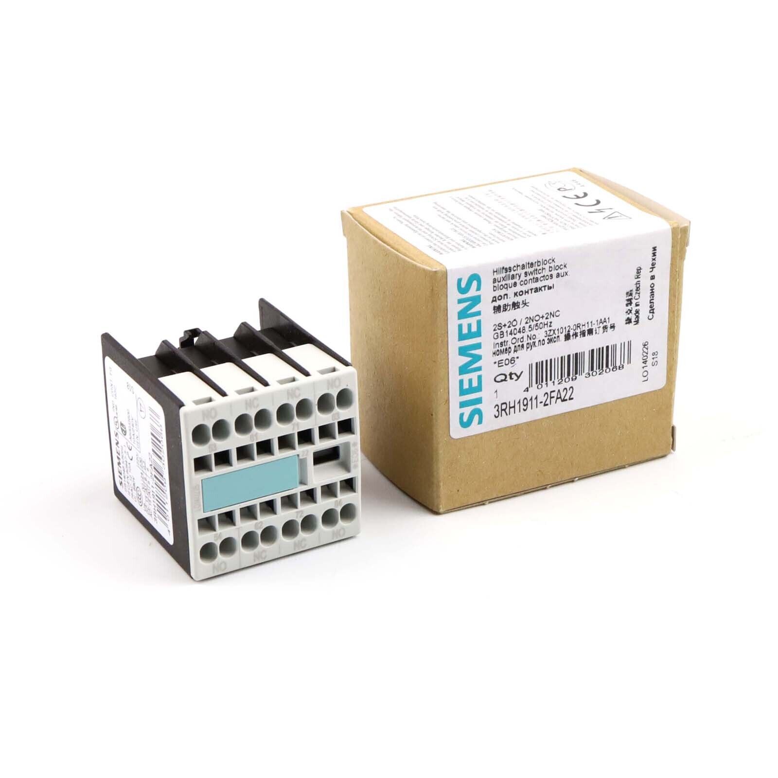 Siemens auxiliary switch block 3RH1911-2FA22 original packaging