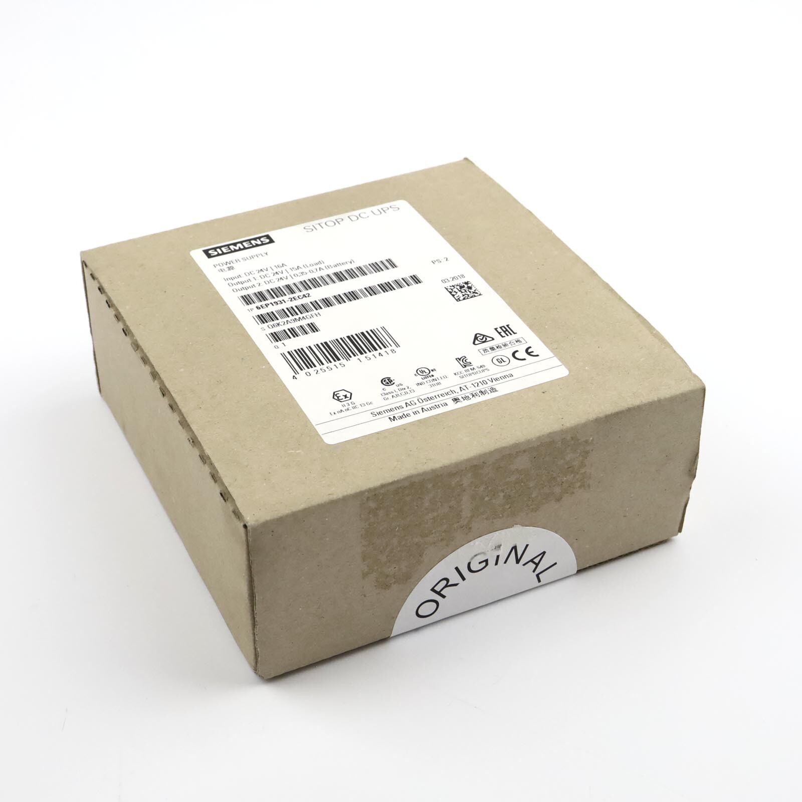 Siemens SITOP DC UPS Module 6EP1 931-2EC42 E-Stand:02 YOU