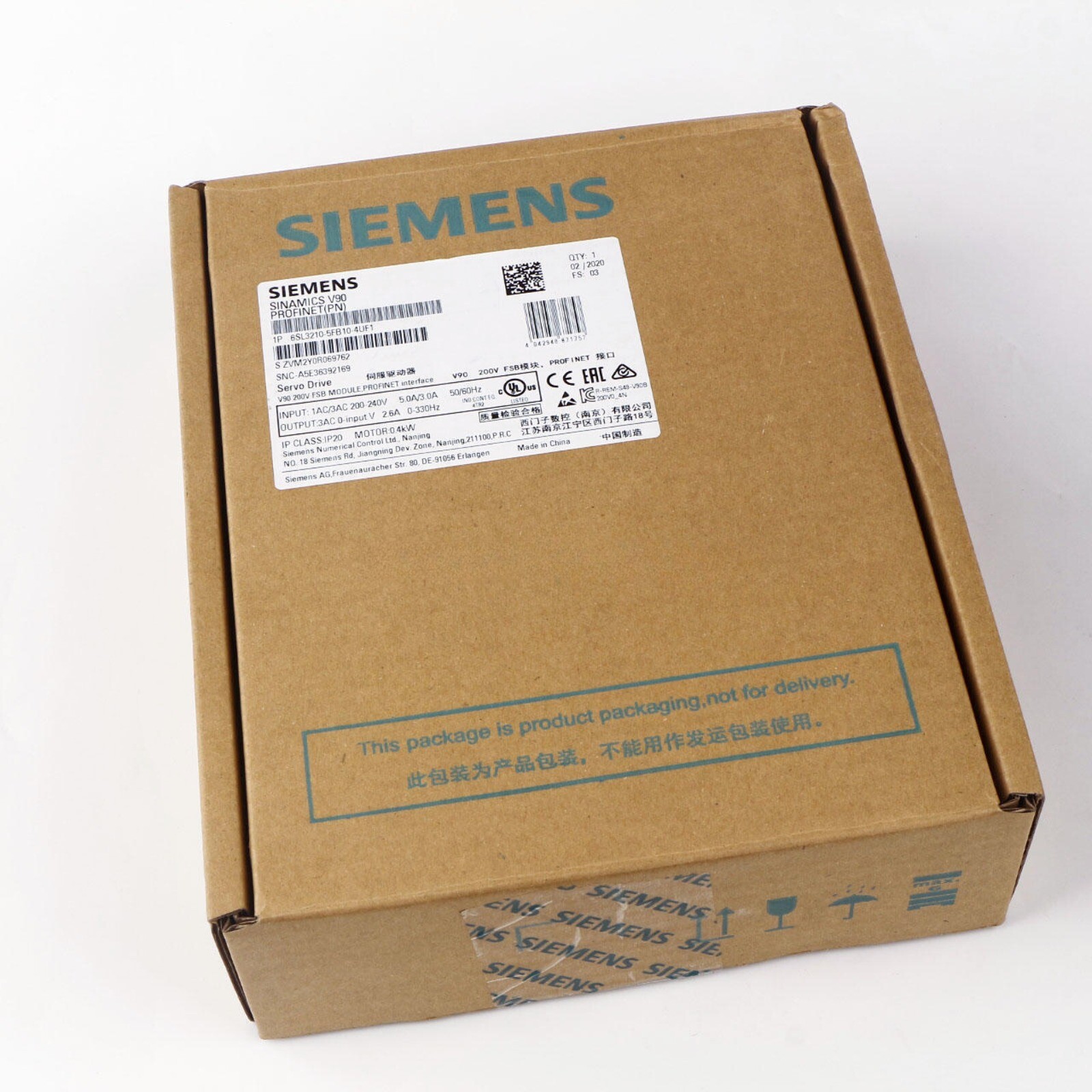 New Siemens 6SL3210-5FB10-4UF1  SINAMICS V90 6SL3 210-5FB10-4UF1