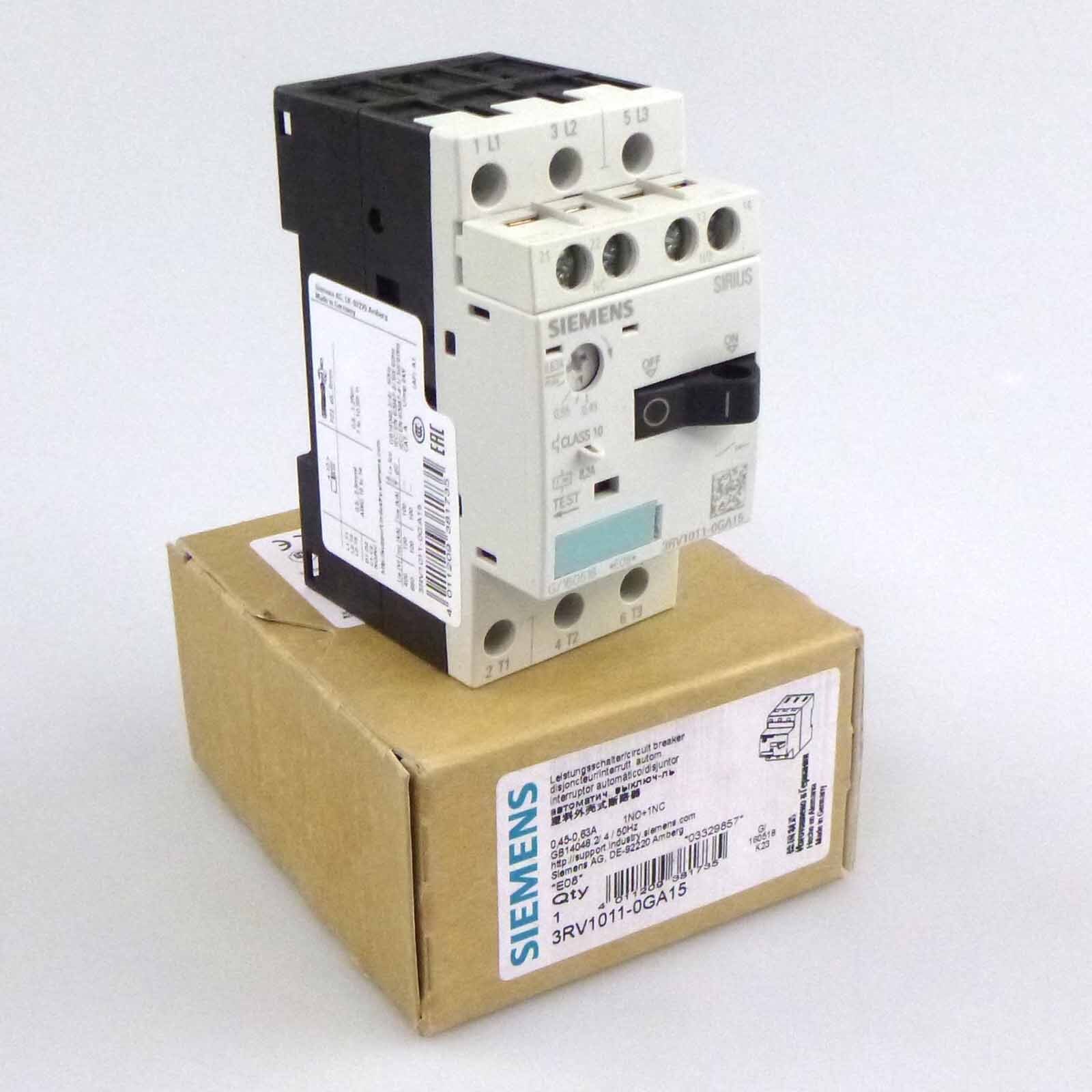 Siemens Circuit Breaker 3RV1011-0GA15 Original Packaging