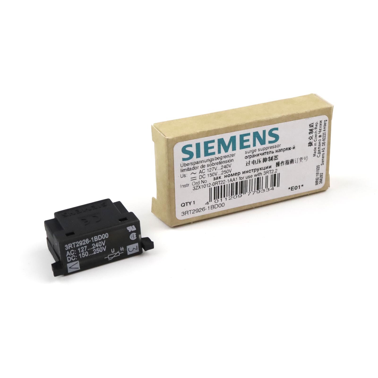 Siemens surge limiter 3RT2926-1BD00 original packaging