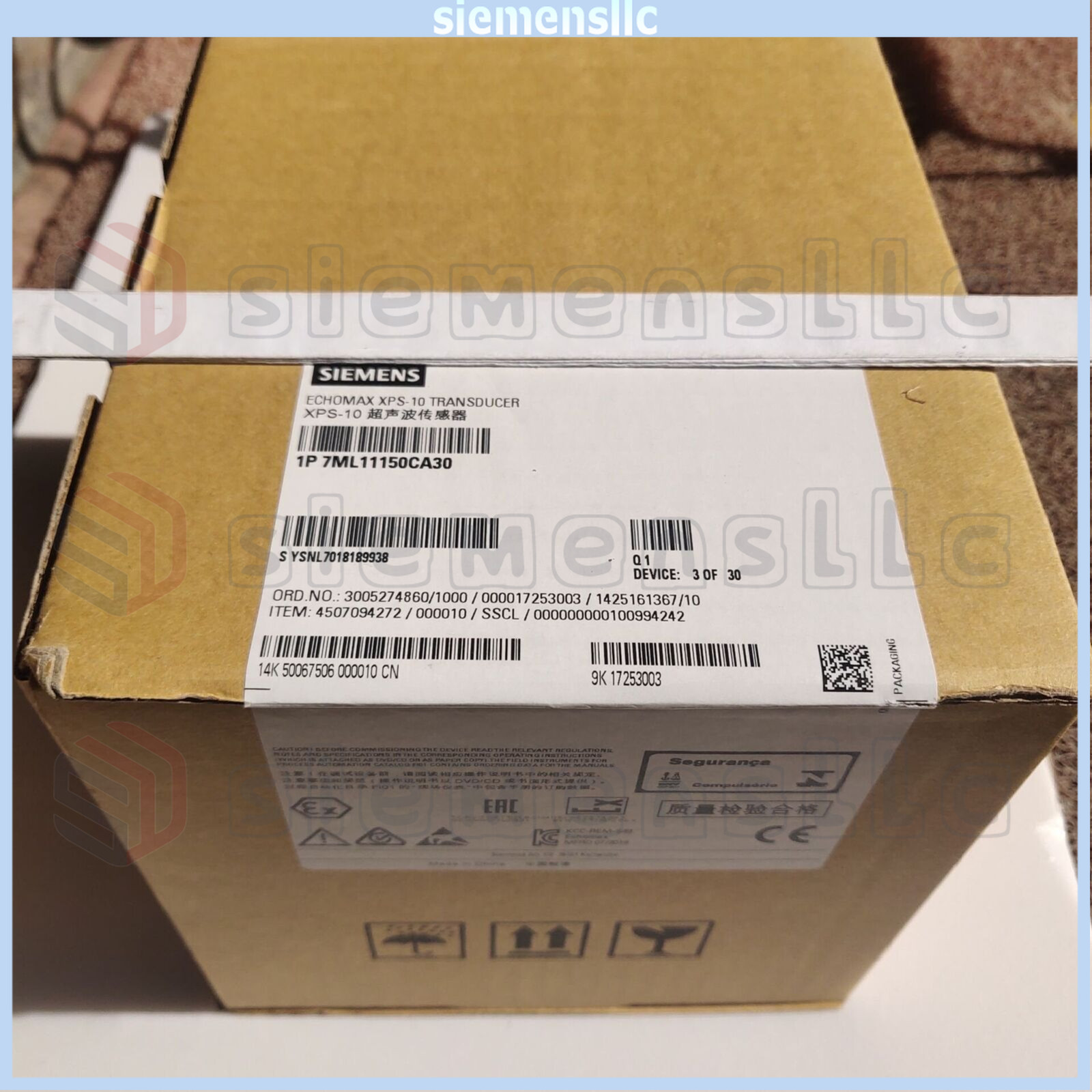 7ML11150CA30 Siemens Ultrasonic Transducer Expedited Shipping UPS Express GQ