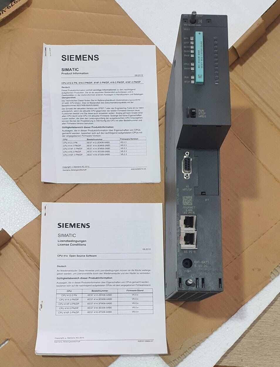 SIEMENS 6ES7 414-3EM06-0AB0 S7-400 CPU 414-3 PN/DP NEW OPEN BOX 952-1AP00 8MB