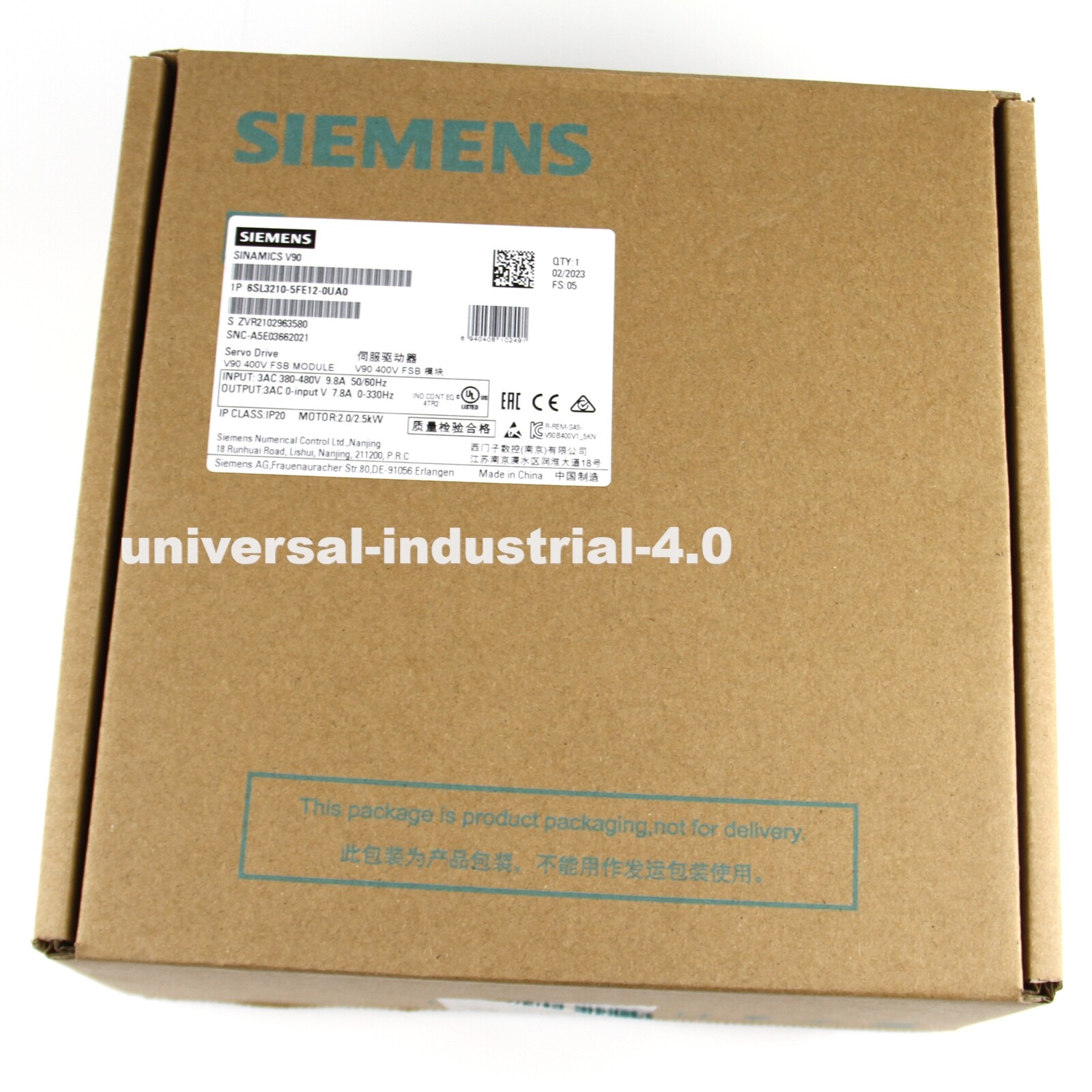 Siemens 6SL3210-5FE12-0UA0 Servo Drive NEW
