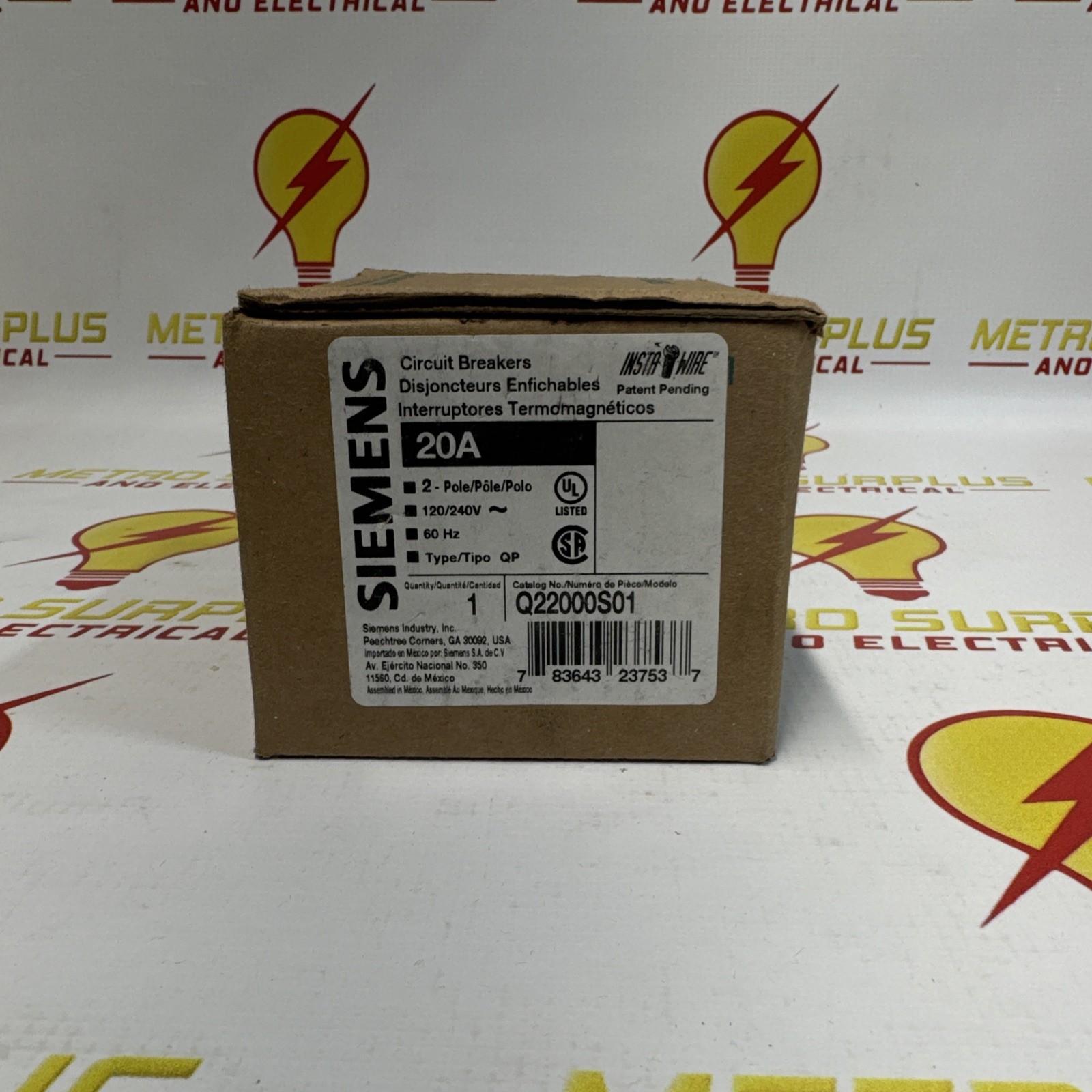 Q22000S01 - Siemens - 20 Amp Molded Case Circuit Breaker