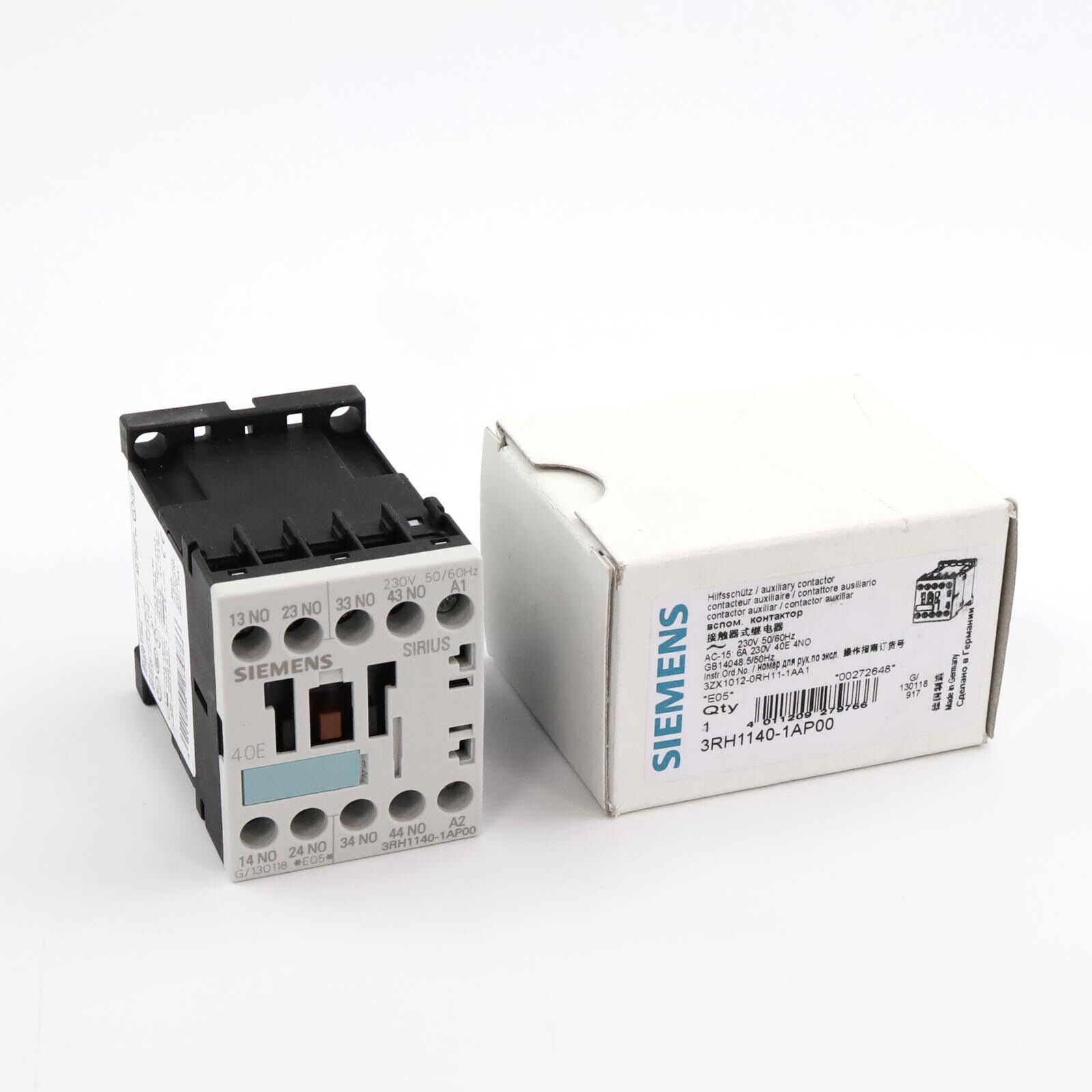 Siemens Auxiliary Contactor 3RH1140-1AP00 Original Packaging