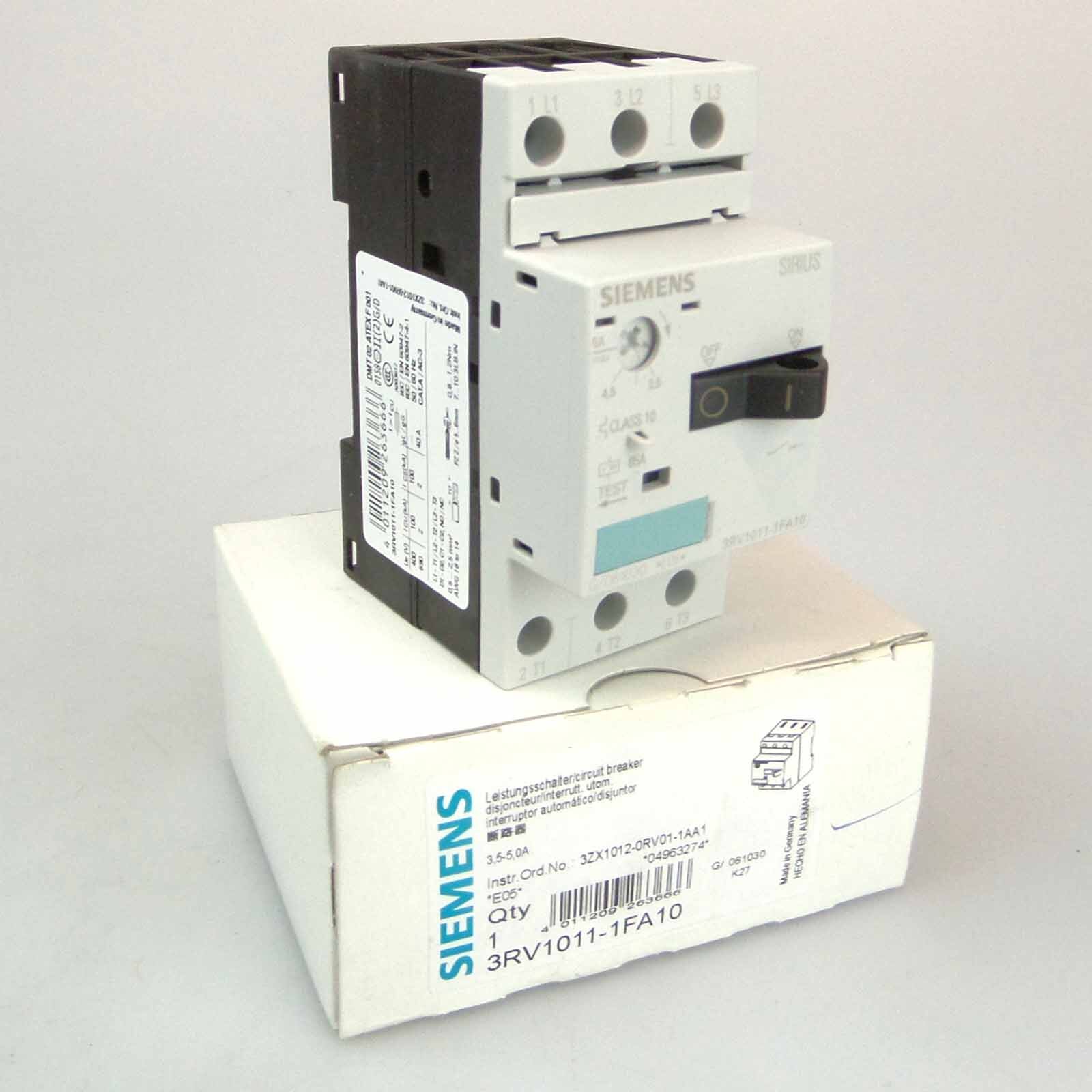 Siemens Circuit Breaker 3RV1011-1FA10 Original Packaging