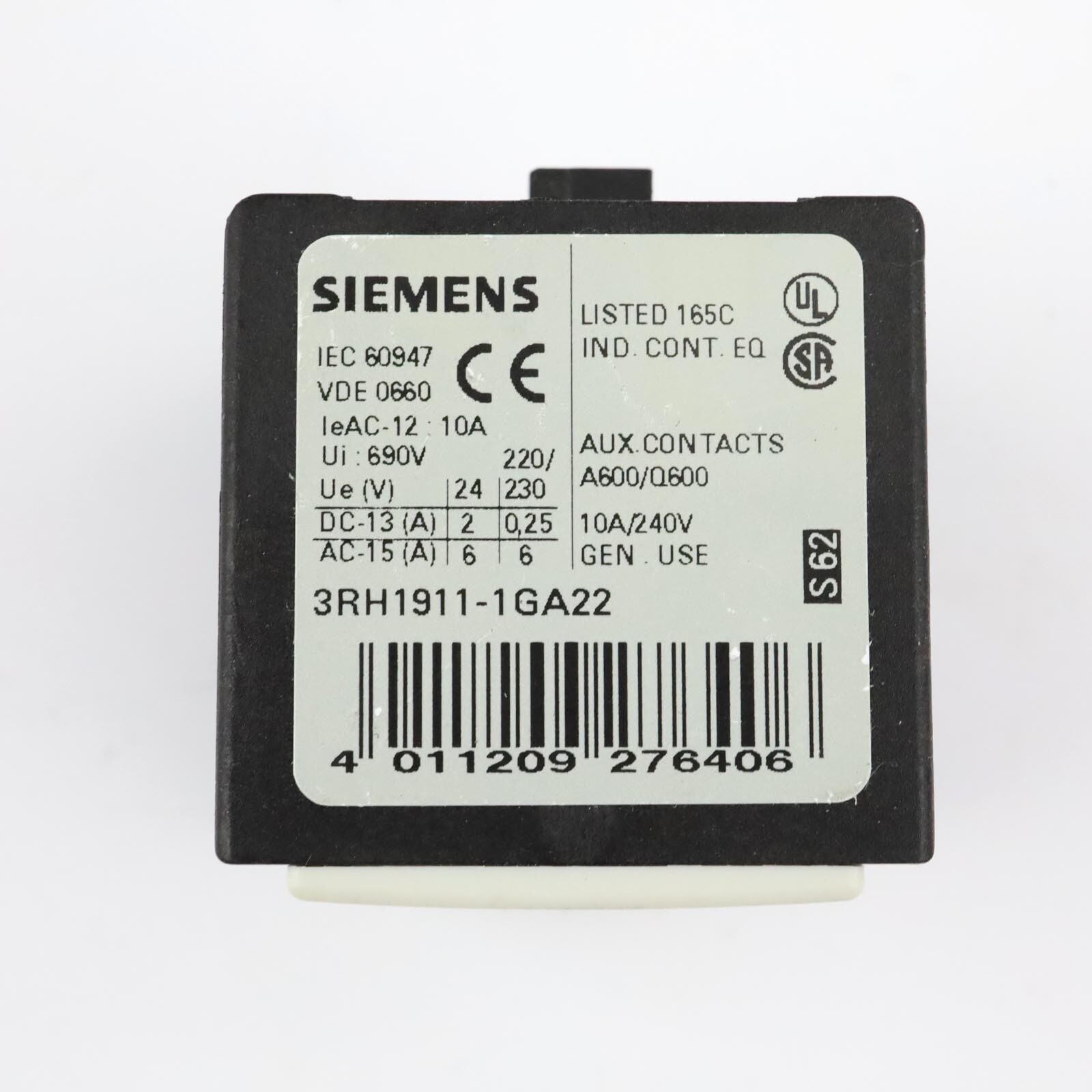 Siemens Auxiliary Switch Block 3RH1911-1GA22 GEB