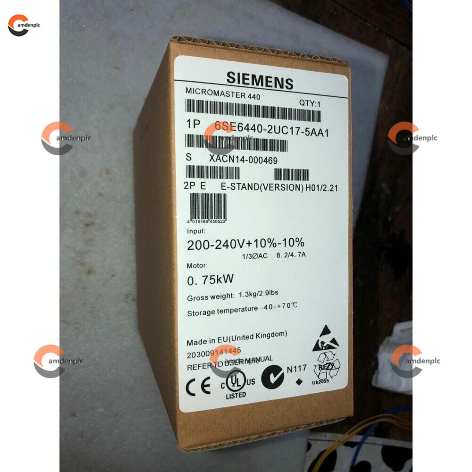 New Siemens 6SE6440-2UC17-5AA1 MICROMASTER440 without filter 6SE6 440-2UC17-5AA1