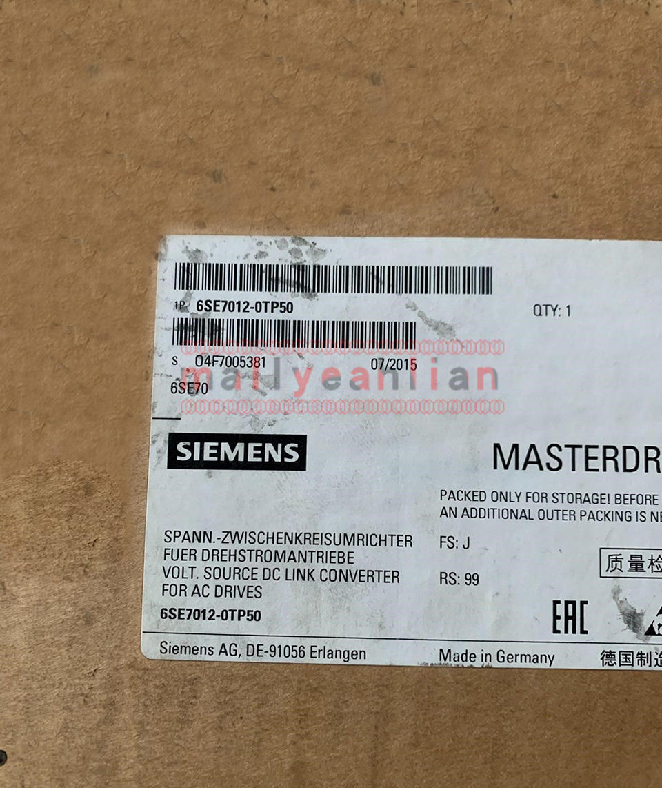 1PC NEW SIEMENS MAIN DRIVE MOTION CONTROL REVERSE INVERTER 6SE7012-0TP50